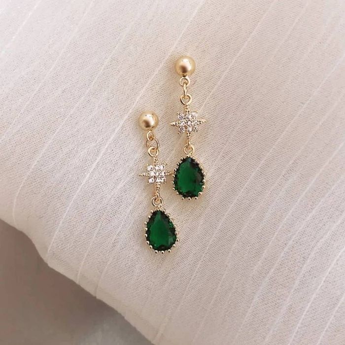 Ping Serenity Star Emerald Crystal Teardrop Earrings Grailed