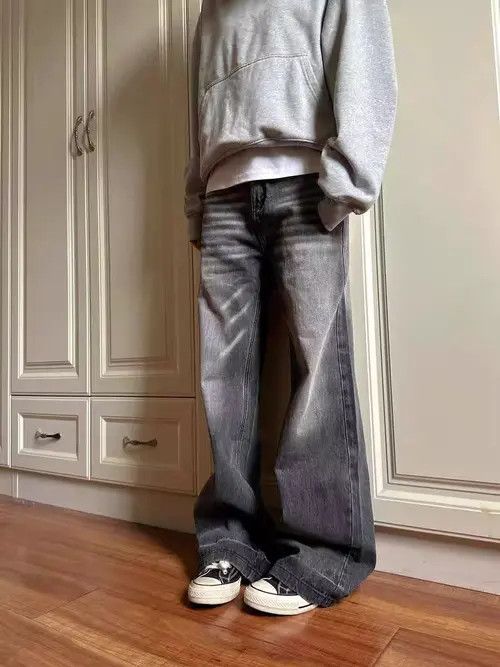 VIBE Washed vintage Y2K micro flare cat whisker jeans Size US 34 / EU 50 - 2 Thumbnail
