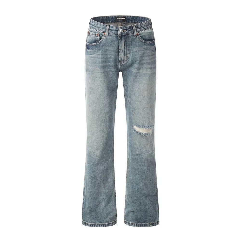 Japanese Brand × Jean Men's hippie distressed loose washed ripped bootcut jeans Size US 32 / EU 48 - 1 Thumbnail