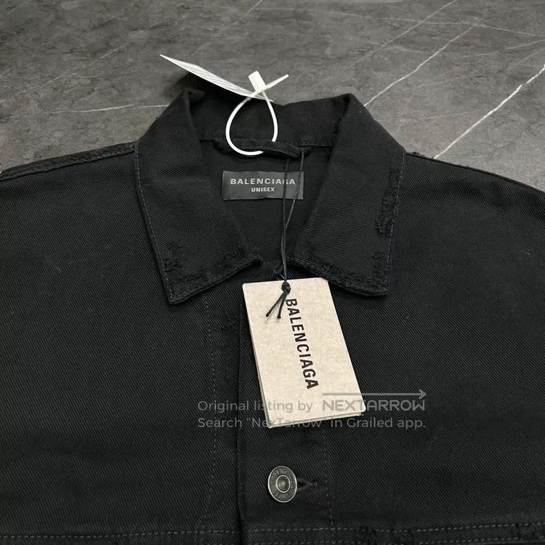 Balenciaga Balenciaga Buddhist Scripture Mud Dye Destroyed Denim Jack Size US S / EU 44-46 / 1 - 4 Thumbnail