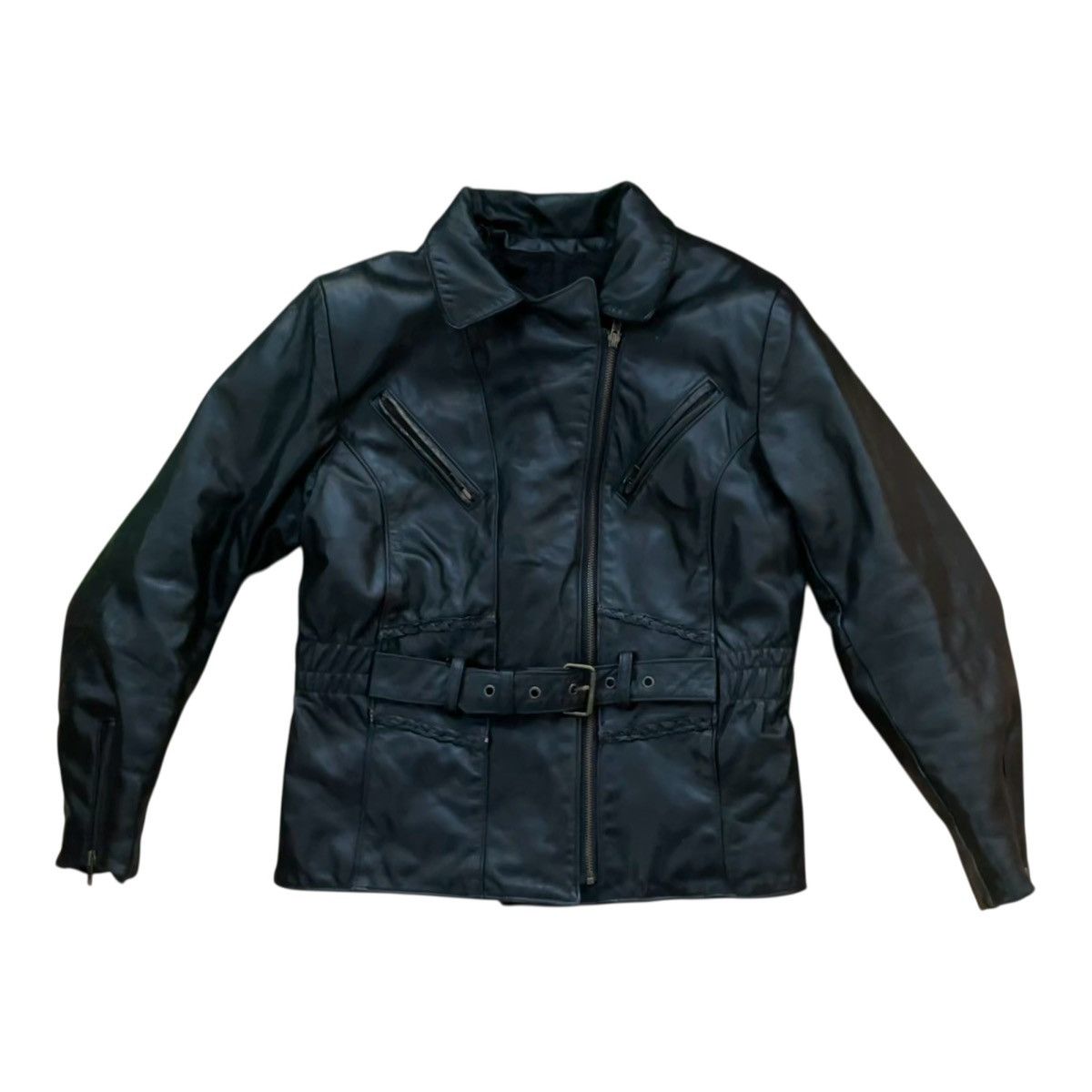 Other Vintage Unbranded Women’s Black Leather Motorcycle Sz Small Size S / US 4 / IT 40 - 3 Thumbnail