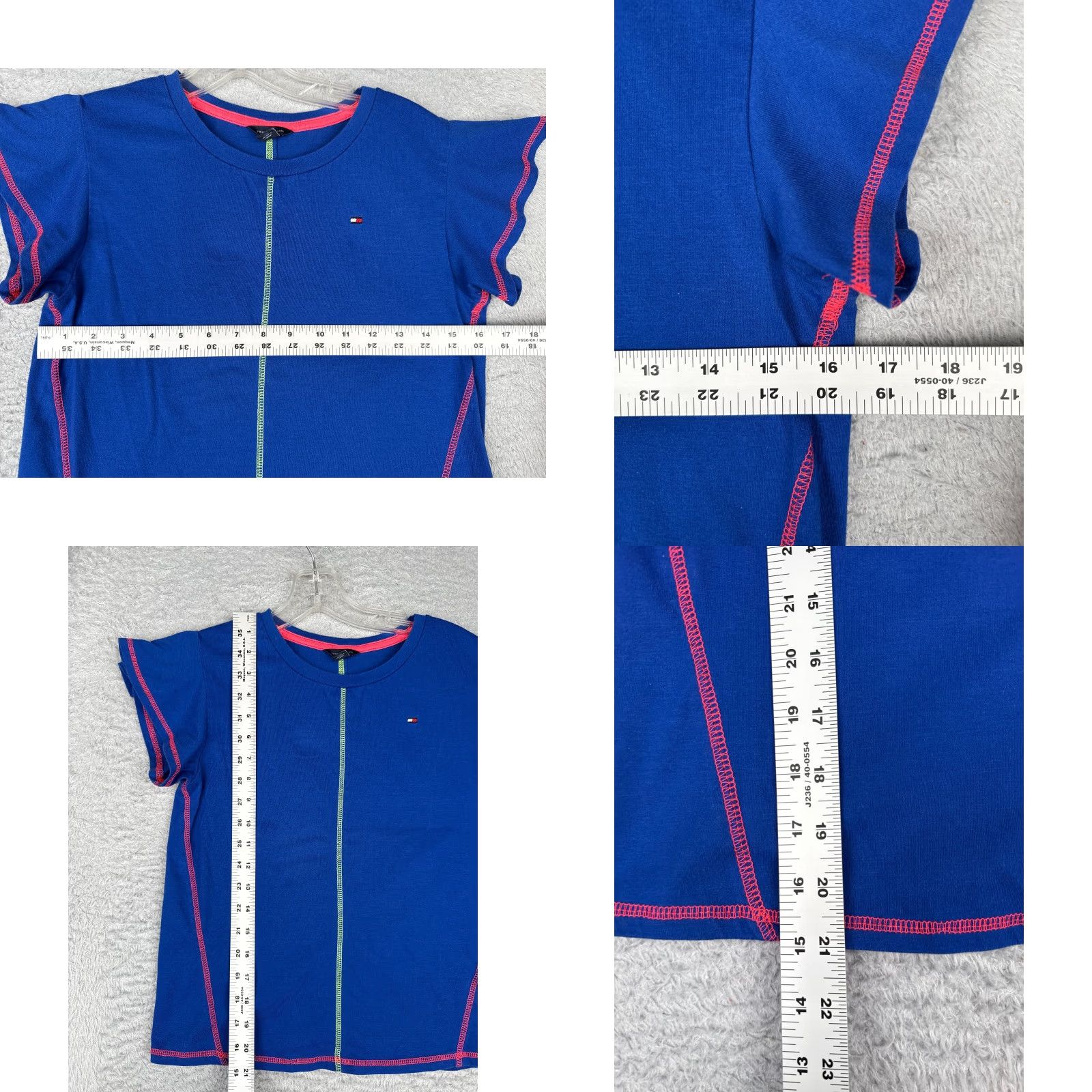Tommy Hilfiger Tommy Hilfiger Shirt Girls XL Blue Crew Neck Short Sleeve Poly Blend Jersey Casual T-Shirt Size XL / US 12-14 / IT 48-50 - 8 Thumbnail