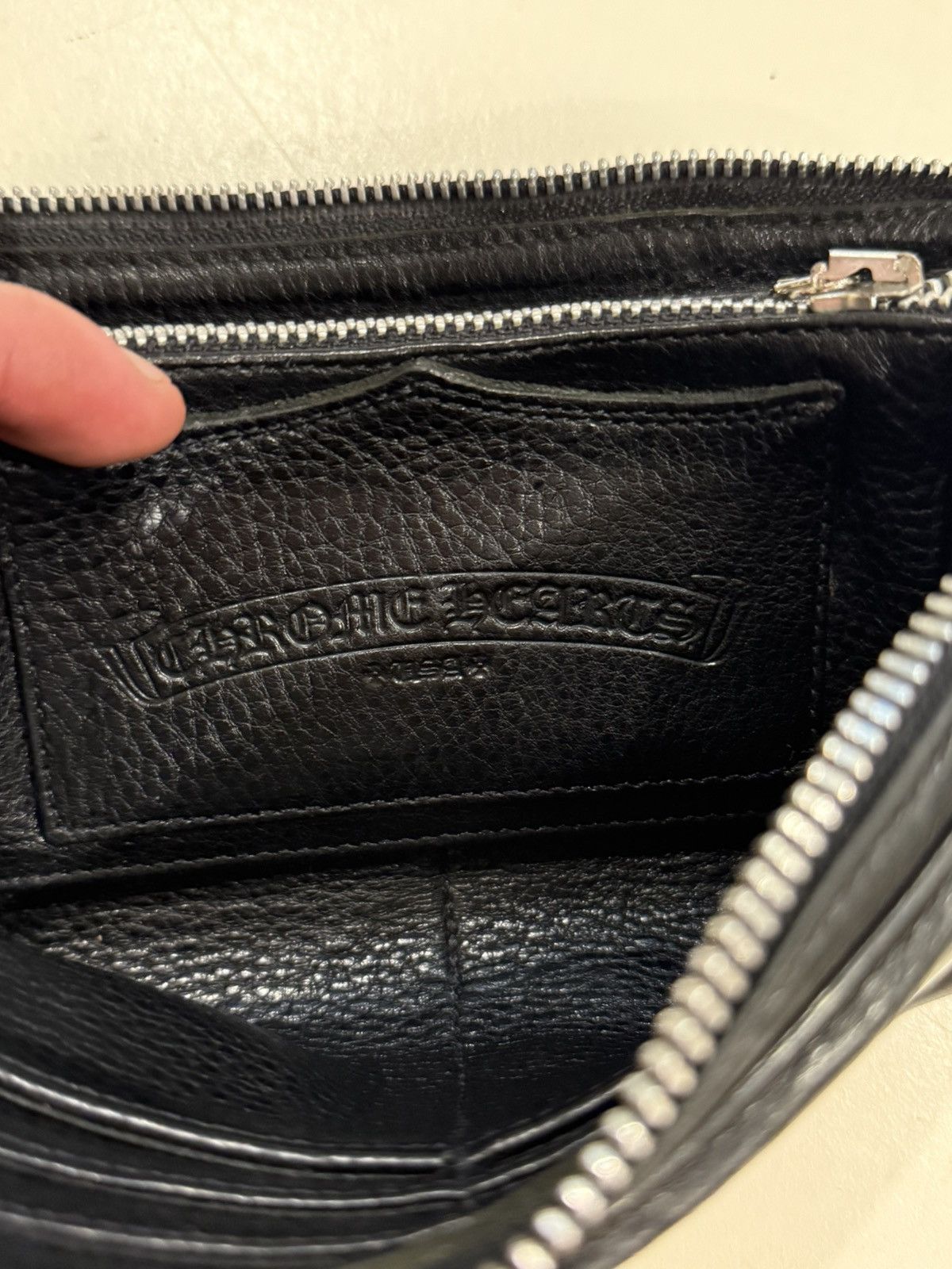 Chrome Hearts Chrome Hearts BS Fleur Wallet Black Leather Silver Scroll Size ONE SIZE - 9 Thumbnail