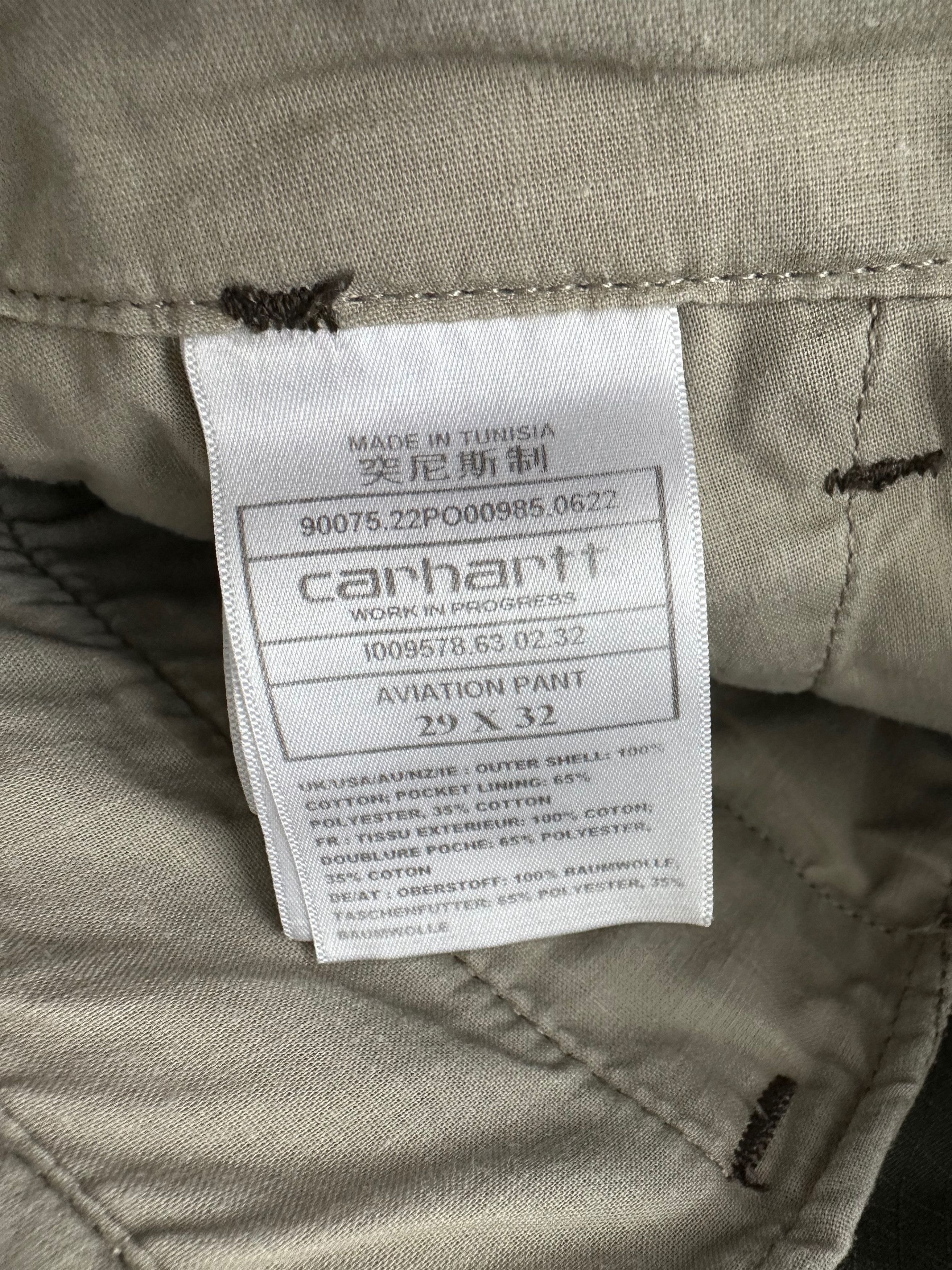 Carhartt Carhartt Aviation Pant Cargo Khaki olive Trousers Pants Size US 29 - 10 Thumbnail