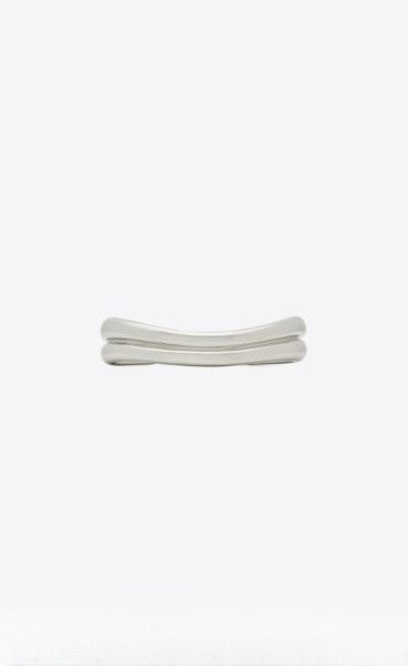 Saint Laurent Paris oc11z1225 Size: L / Wavy Cuff in Metal Bracelet in Silver Size ONE SIZE - 2 Thumbnail