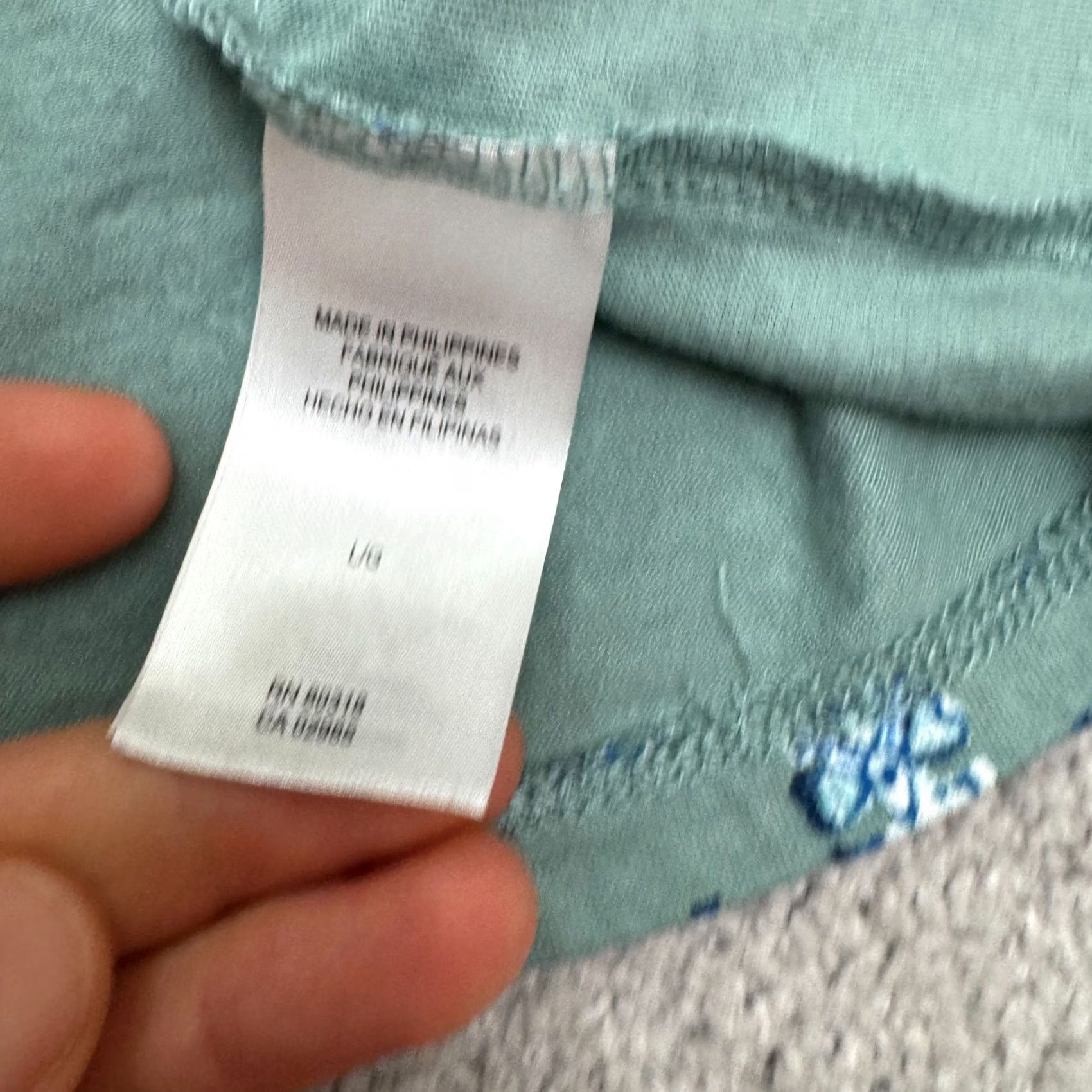 Lucky Brand Lucky Brand Floral Square Neck Blouse Womens Large Green Blue Long Sleeve Size L / US 10 / IT 46 - 6 Thumbnail