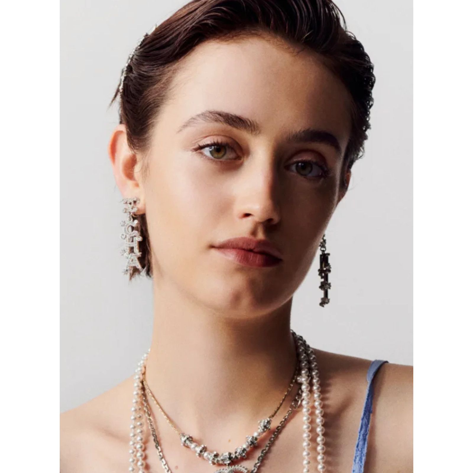 Chanel Chanel Silver Crystal Letter Statement Stud Drop Earrings Size ONE SIZE - 5 Thumbnail