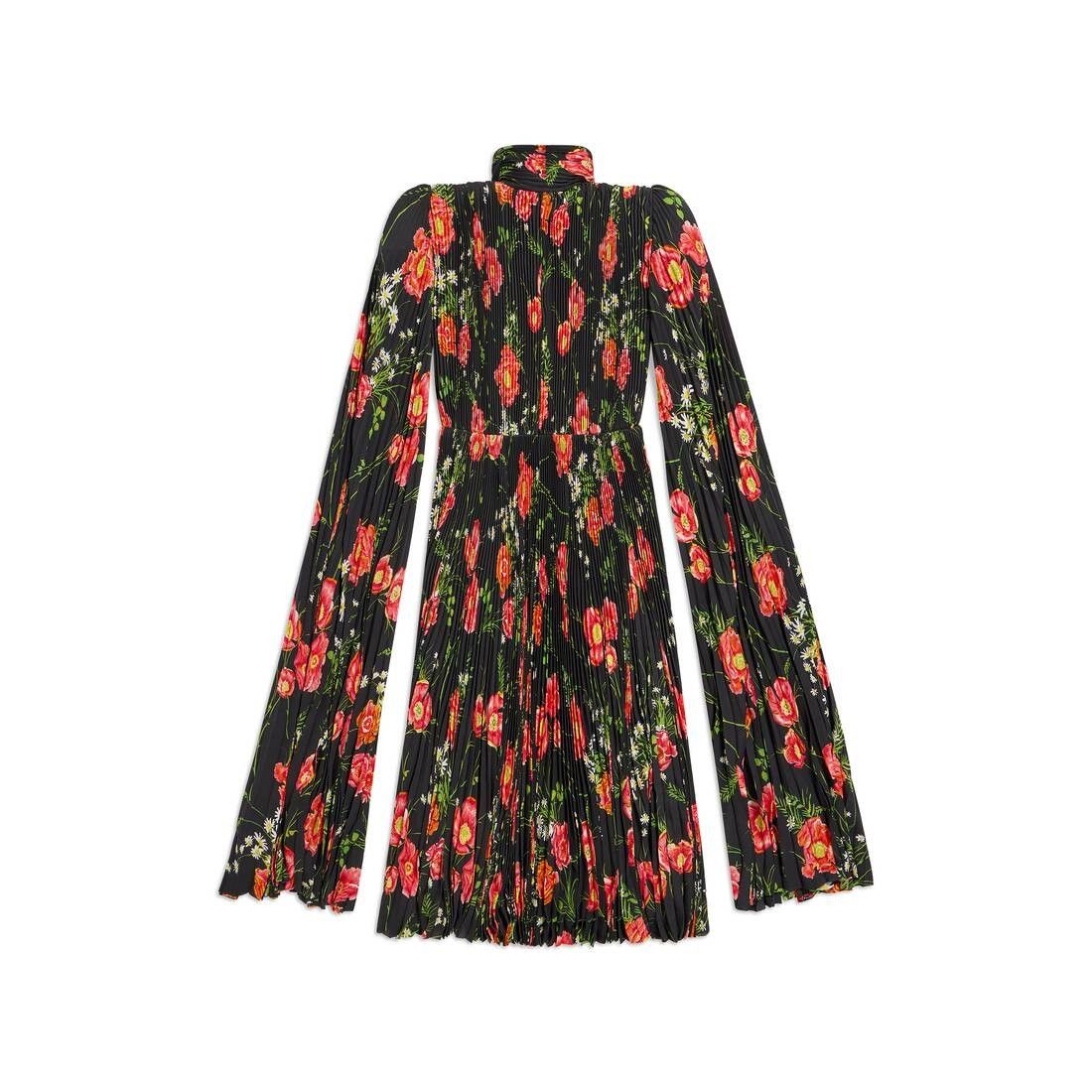 Balenciaga o1bcso1str0525 Poppy Scarf Pleated Dress in Multicolor Size M / US 6-8 / IT 42-44 - 6 Thumbnail