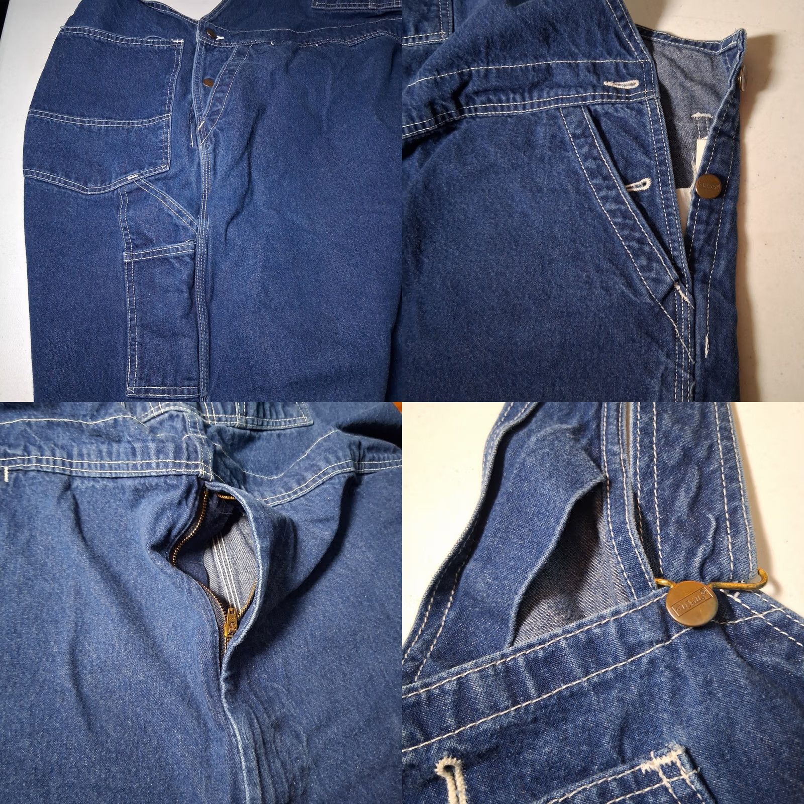 Walls Walls Workwear Overalls Men 52x31 Blue Jean Denim Carpenter Work Bibs Dark Wash Size US 36 / EU 52 - 8 Thumbnail