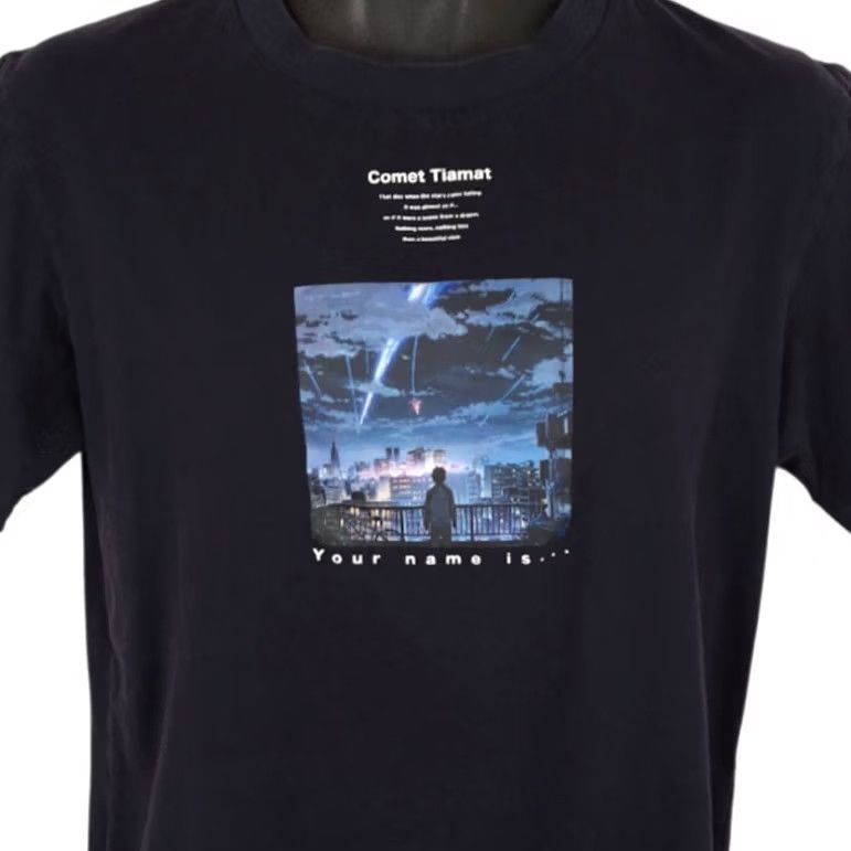 Uniqlo Uniqlo Your Name T Shirt Mens Small Black Makoto Shinkai Comet Tiamat Japanese Anime Movie Shirt Mens Short Sleeve Crew Neck Cotton Size US S / EU 44-46 / 1 - 2 Thumbnail