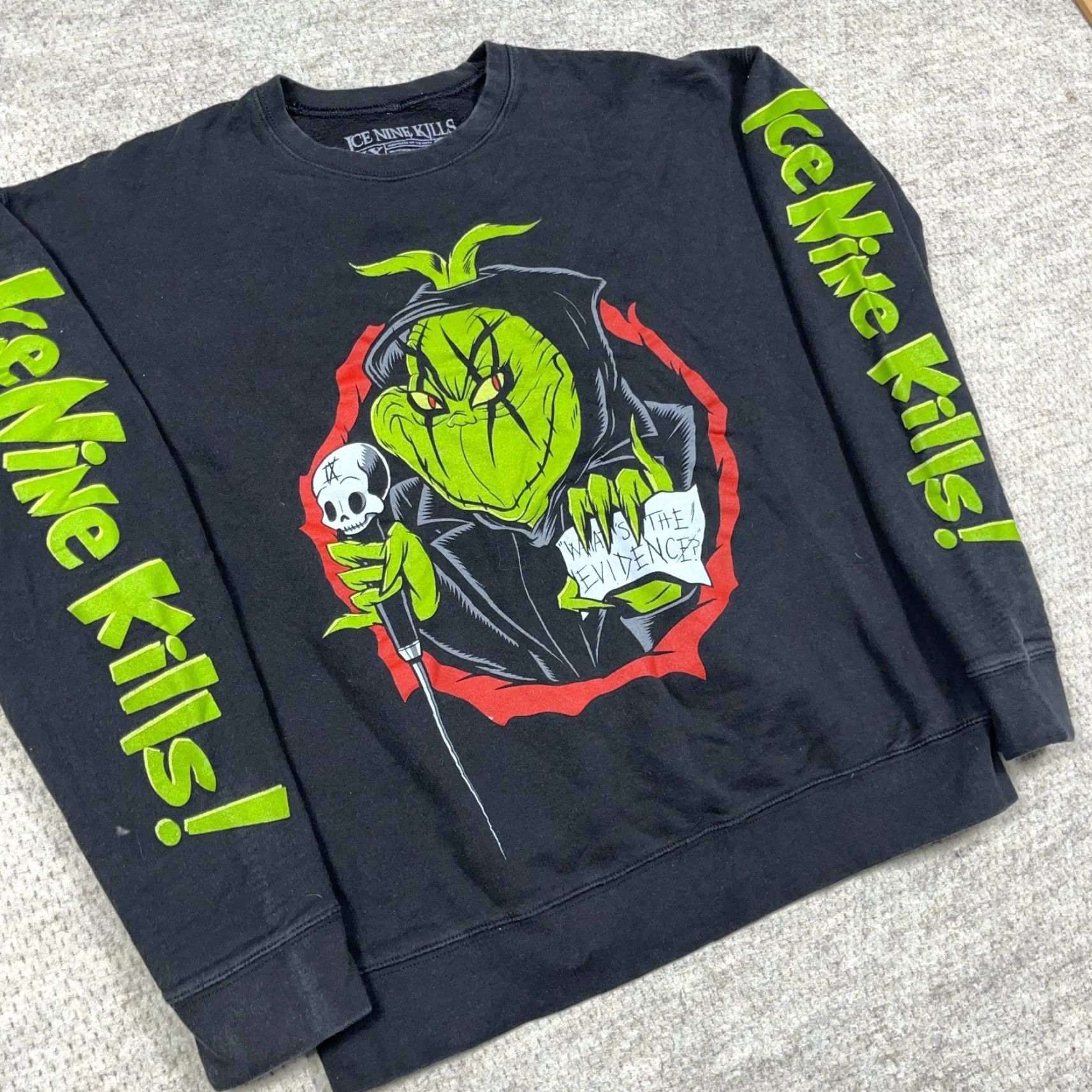 Vintage Ice Nine Kills Sweatshirt Men Adult Medium Black Silence Grinch Graphic Print Logo 80s 90s Cartoon Music USA Size US M / EU 48-50 / 2 - 2 Thumbnail
