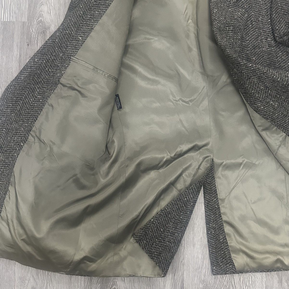 Daniel Hechter × Designer × Vintage Vintage Daniel Hechter 100% Wool Gray Tweed Herringbone Coat Size US S / EU 44-46 / 1 - 5 Thumbnail