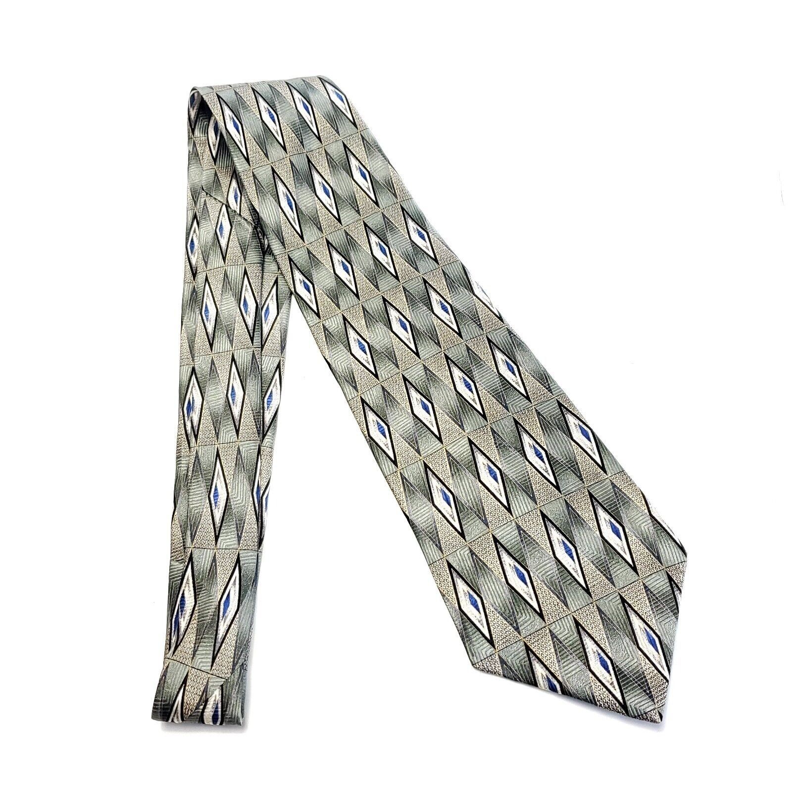 Croft & Barrow Croft & Barrow Green Tan Abstract Geometric Print Wide Silk Size ONE SIZE - 6 Thumbnail