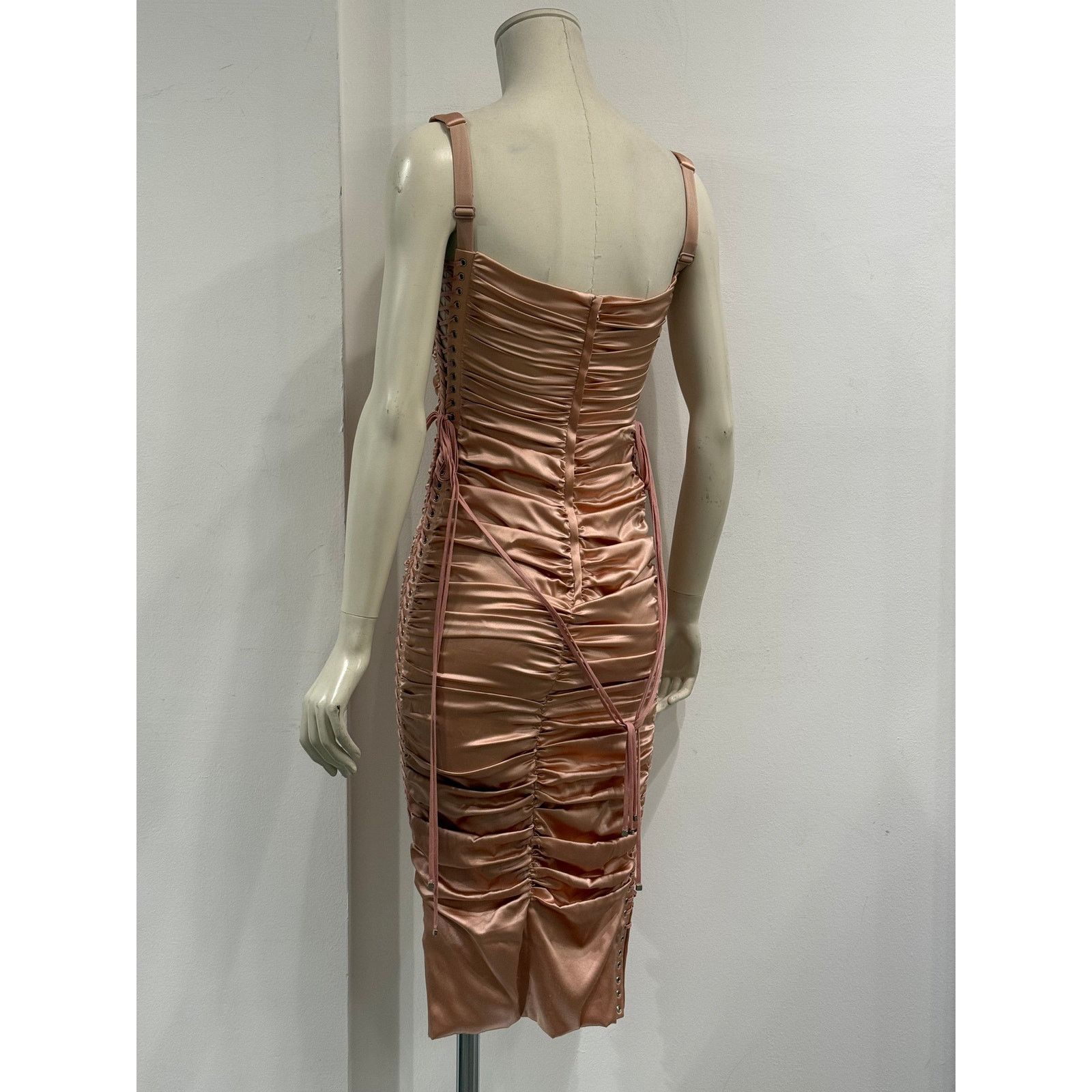 Dolce & Gabbana S/S2003 Dolce & Gabbana lace-up bondage ruched silk dress Size M / US 6-8 / IT 42-44 - 8 Thumbnail