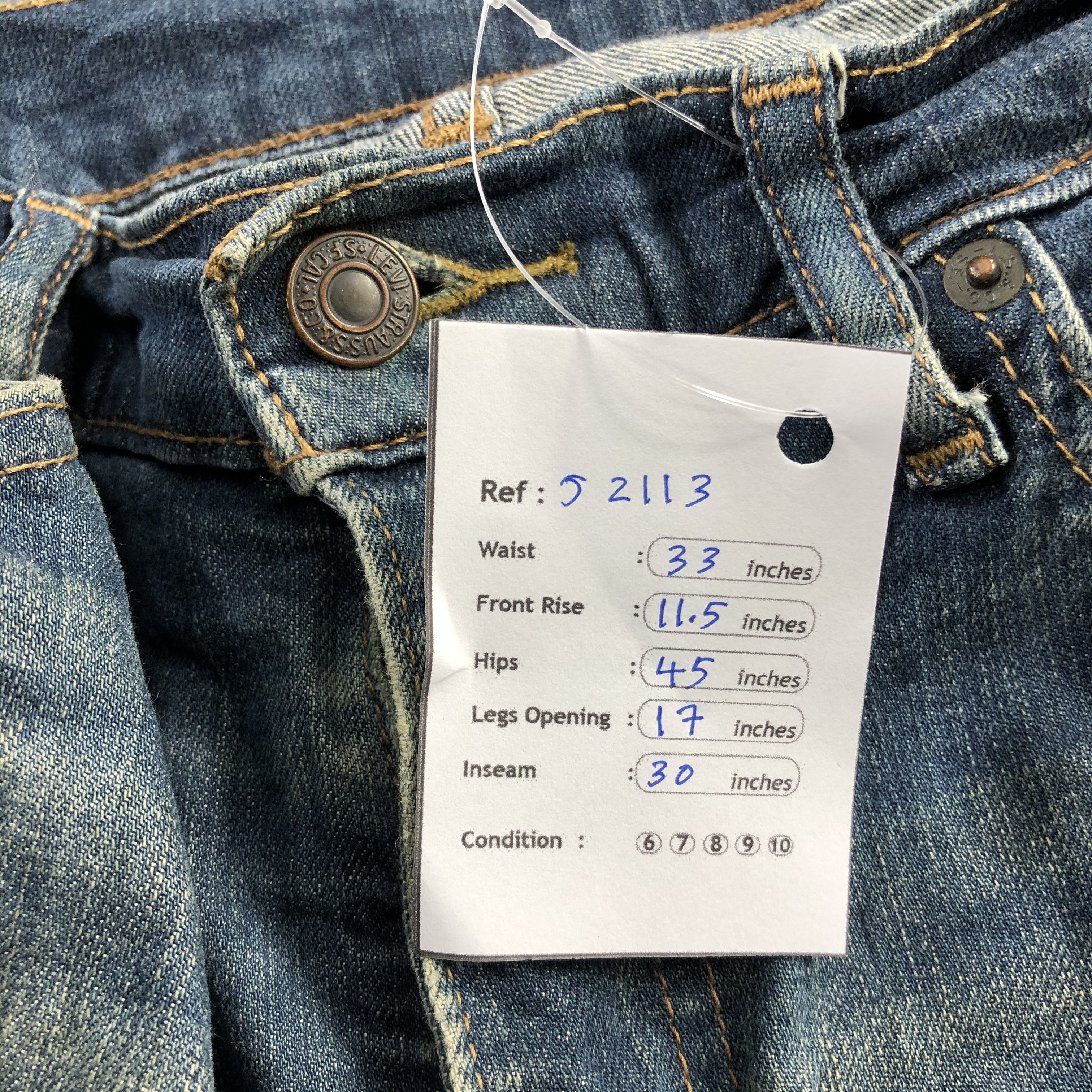 Levi's Vintage Blue Wash Levis 514 Jeans-J2113 Size US 33 - 14 Thumbnail