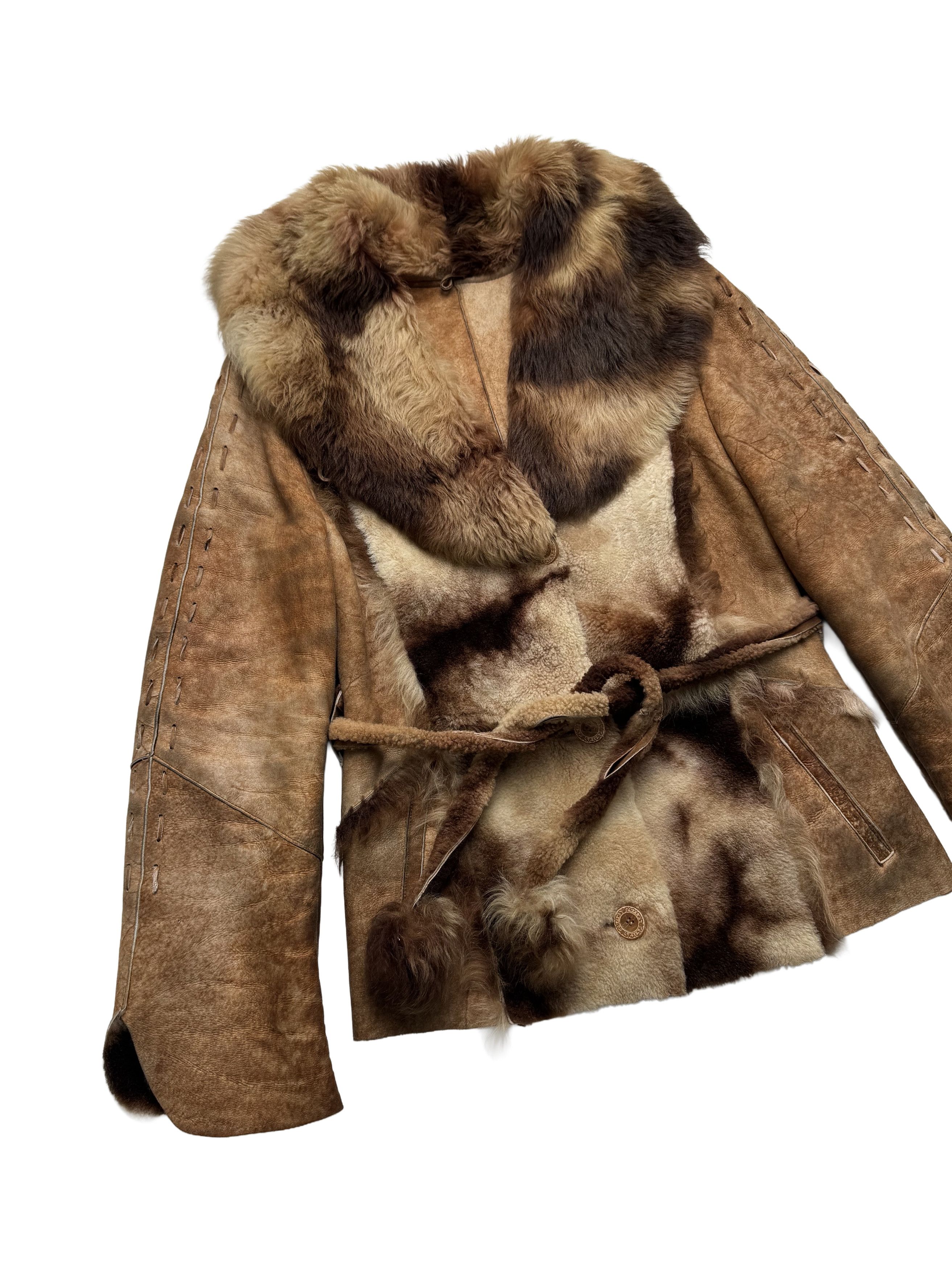Japanese Brand Vintage Hooded Real Sheepskin Jacket With Belt Size S / US 4 / IT 40 - 6 Thumbnail