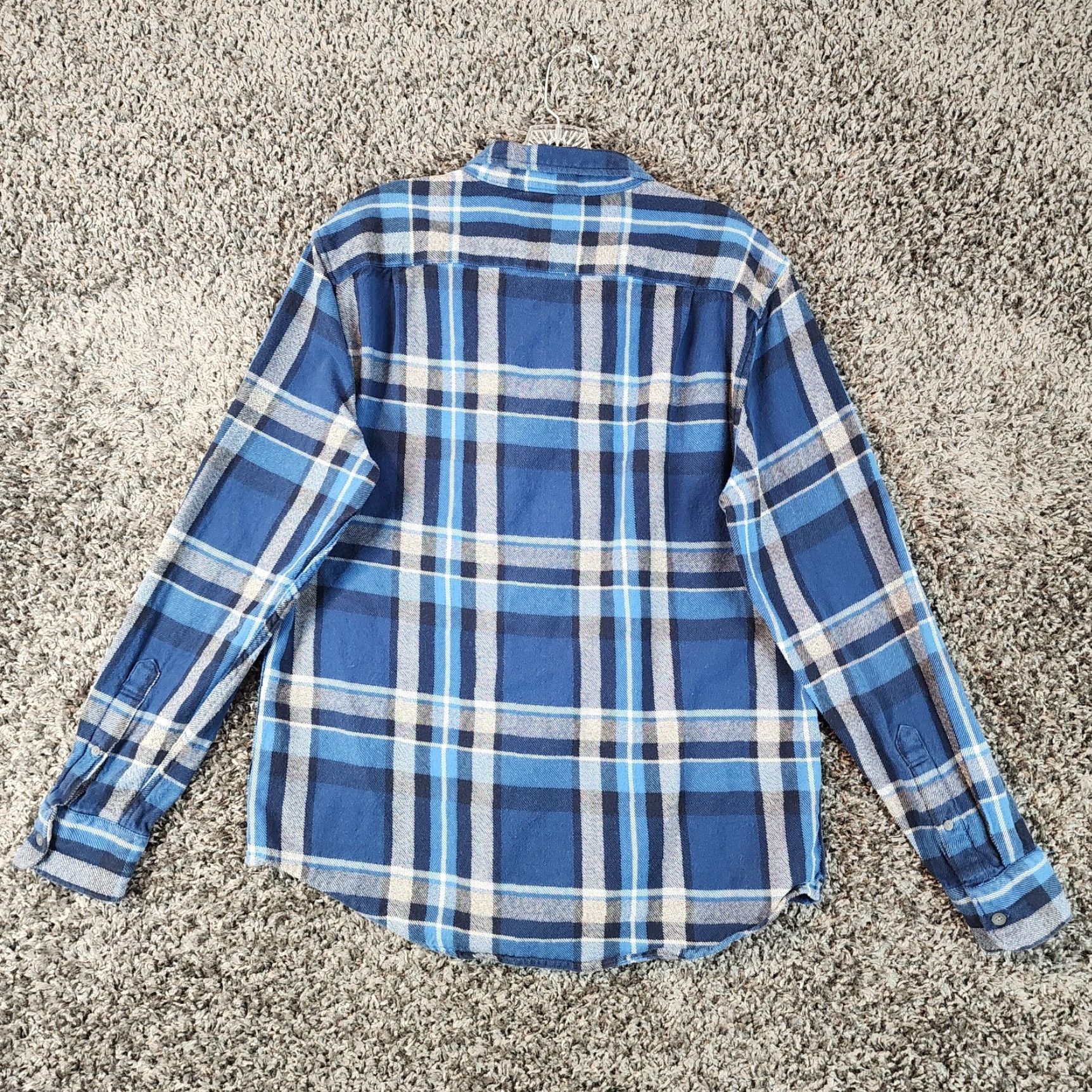 American Eagle Outfitters American Eagle Mens Blue Plaid Long Sleeve Button-Up Flannel Size L Size US L / EU 52-54 / 3 - 5 Thumbnail