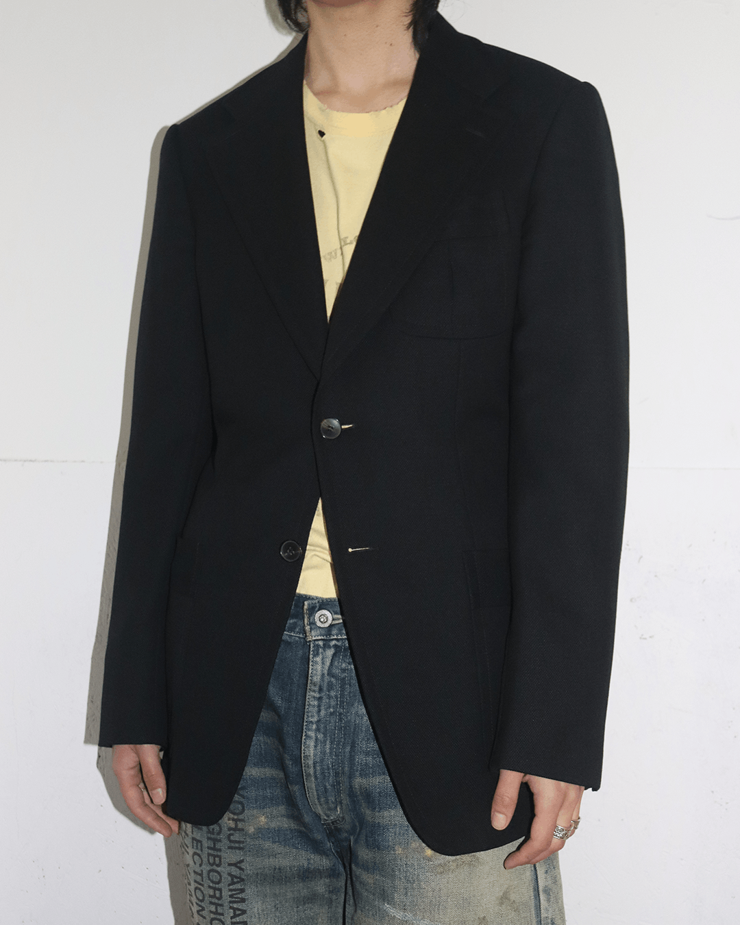 Gucci Gucci by Tom Ford Silk Blend Two-Button Blazer Black Size 46R - 4 Thumbnail