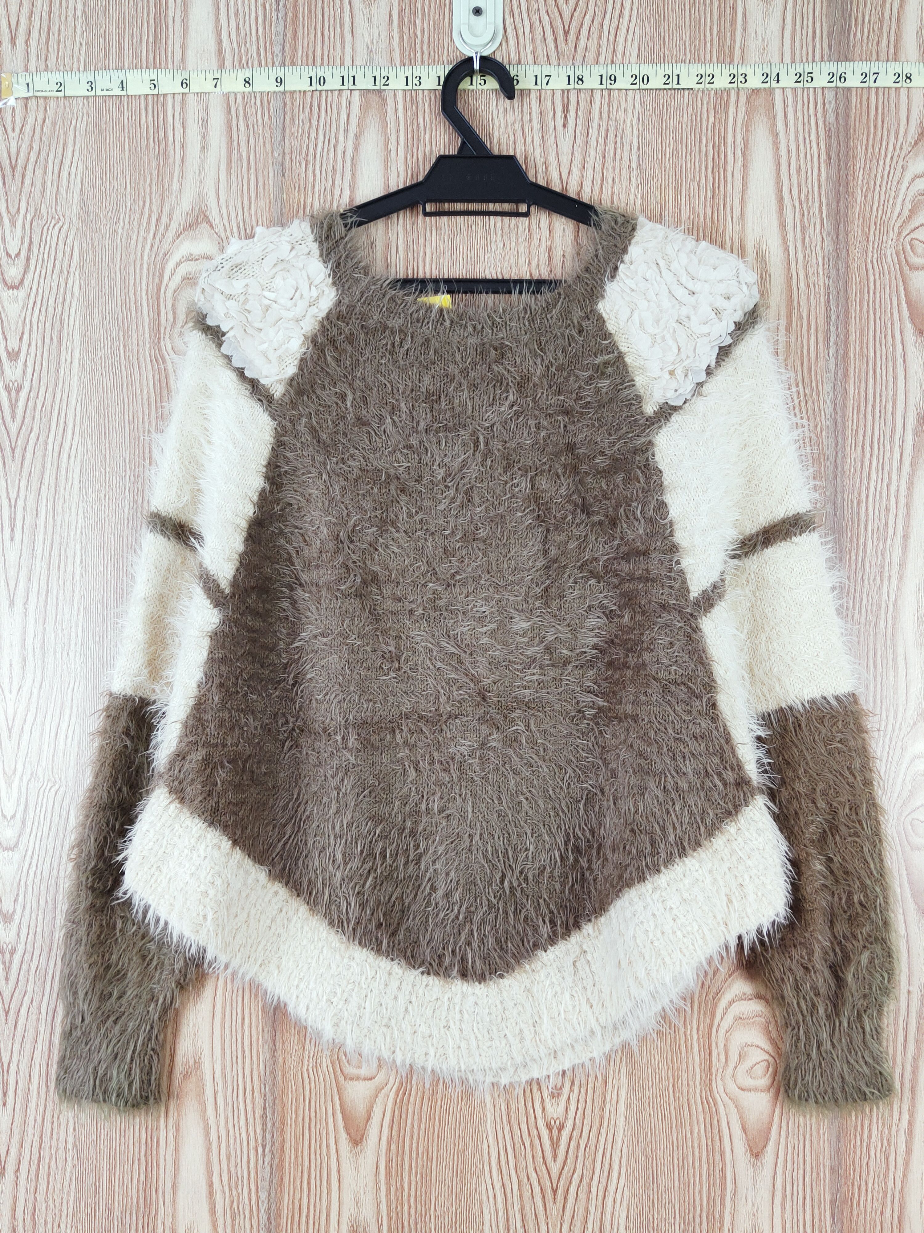 Homespun Knitwear A Girl Olive Shag Shaggy Fur Mohair Knitwear #W760 Size L / US 10 / IT 46 - 8 Thumbnail