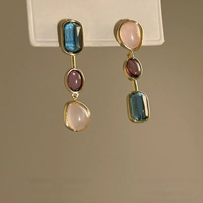 Other Asymmetric Colorful Resin Earrings Size ONE SIZE - 6 Thumbnail