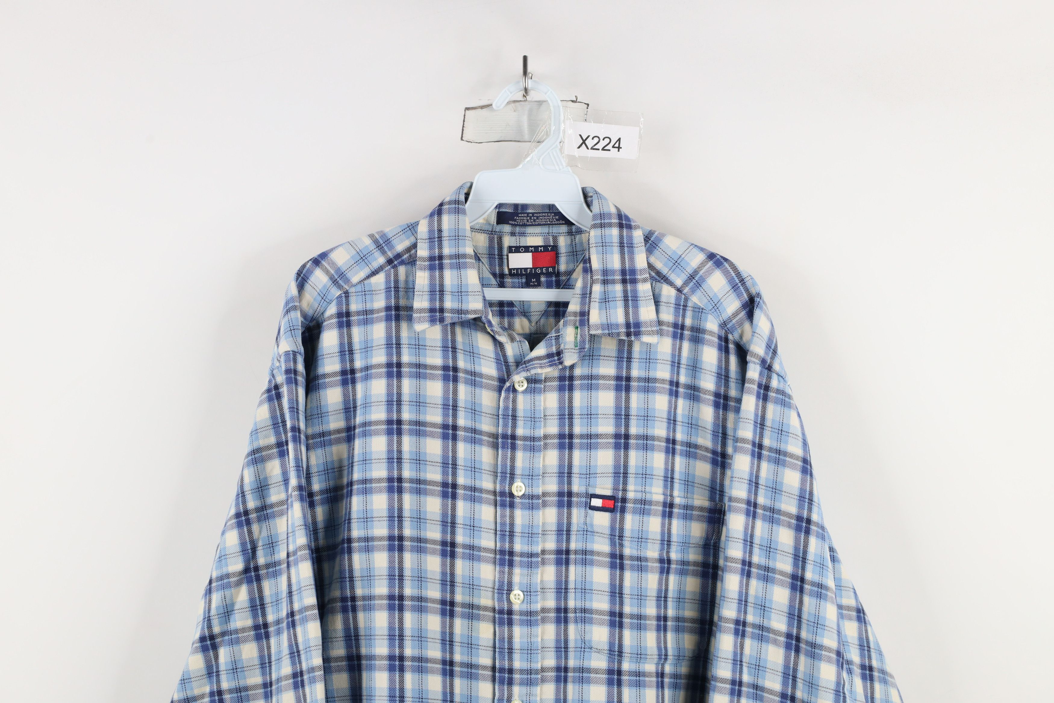 Tommy Hilfiger × Vintage Vintage 90s Tommy Hilfiger Collared Button Shirt Plaid Size US M / EU 48-50 / 2 - 2 Thumbnail