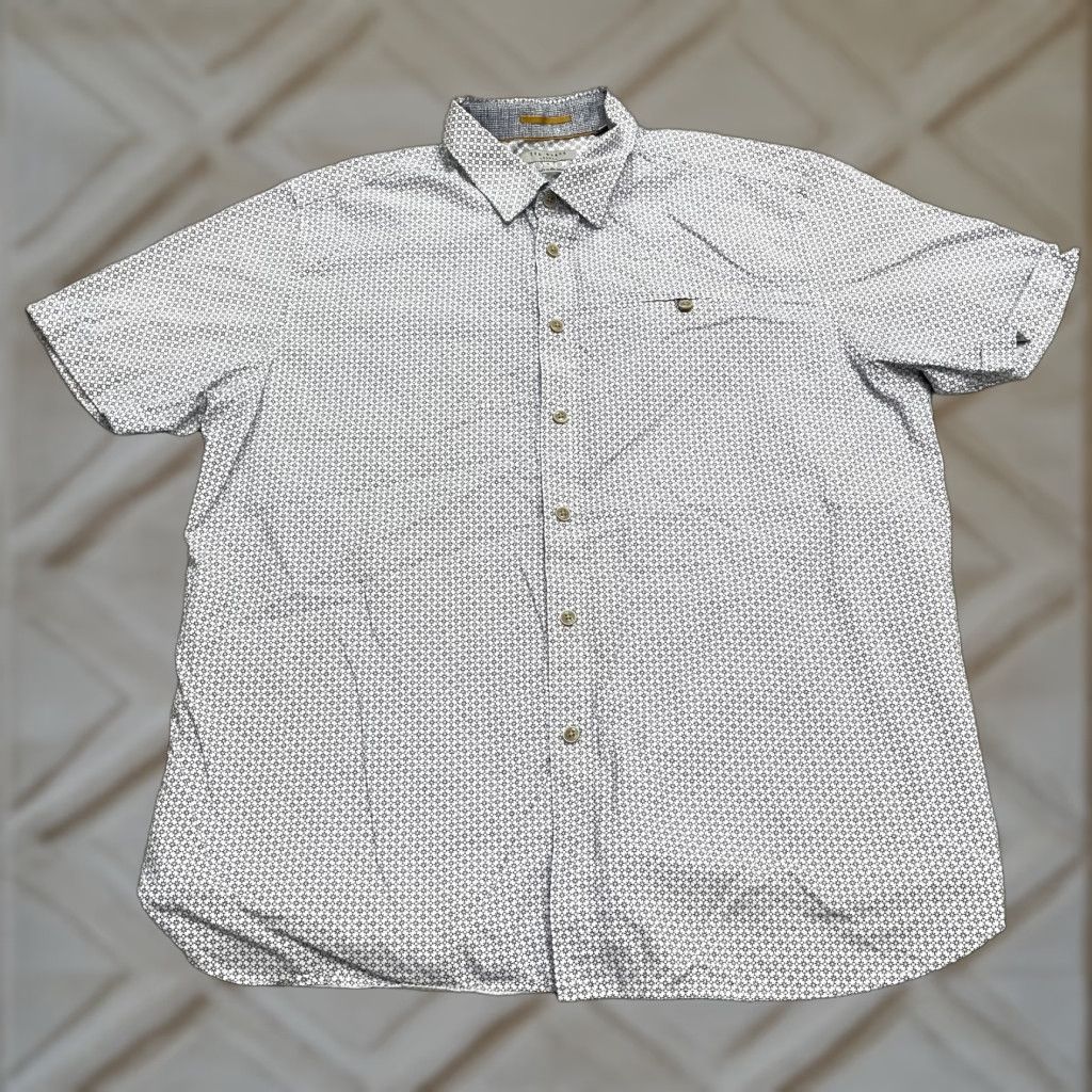 Ted Baker Ted Baker Shirt Mens Button-Up Geometric Multicolor 6 White Black Floral Cotton Regular Short Sleeve/Ted Baker TS7M Rinalin Button Down Size US S / EU 44-46 / 1 - 1 Thumbnail