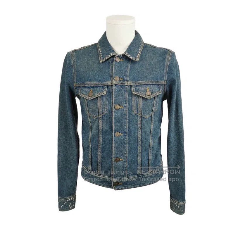 Saint Laurent Paris Saint Laurent Paris Blue Studded Rhinestone Distressed Den Size US XS / EU 42 / 0 - 2 Thumbnail