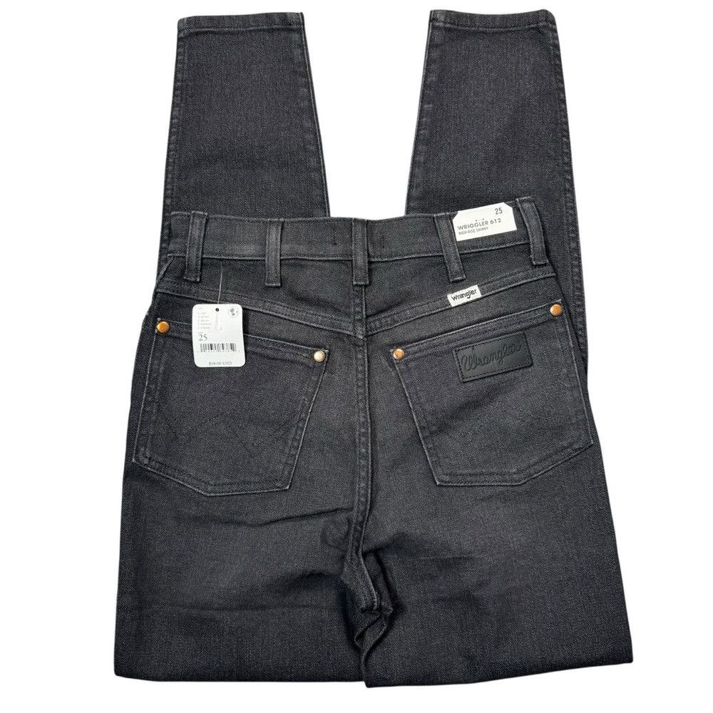 Wrangler NWT New Wrangler Wriggler 612 High Rise Skinny Black Jeans Size 25" / US 0 / IT 36 - 4 Thumbnail