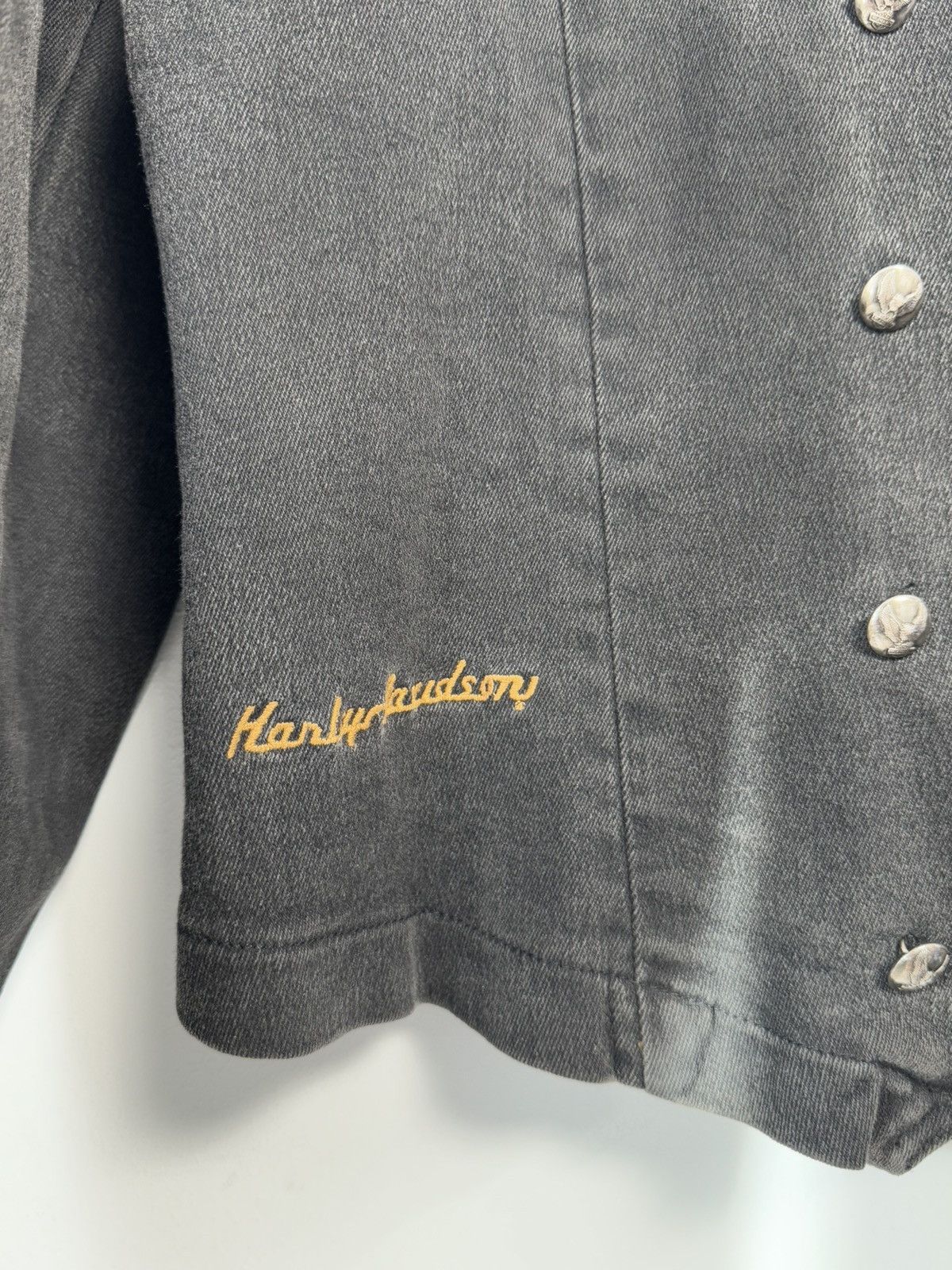 Harley Davidson HARLEY-DAVIDSON VTG FADED JEAN JACKET DOUBLE BREASTED Size M / US 6-8 / IT 42-44 - 9 Thumbnail