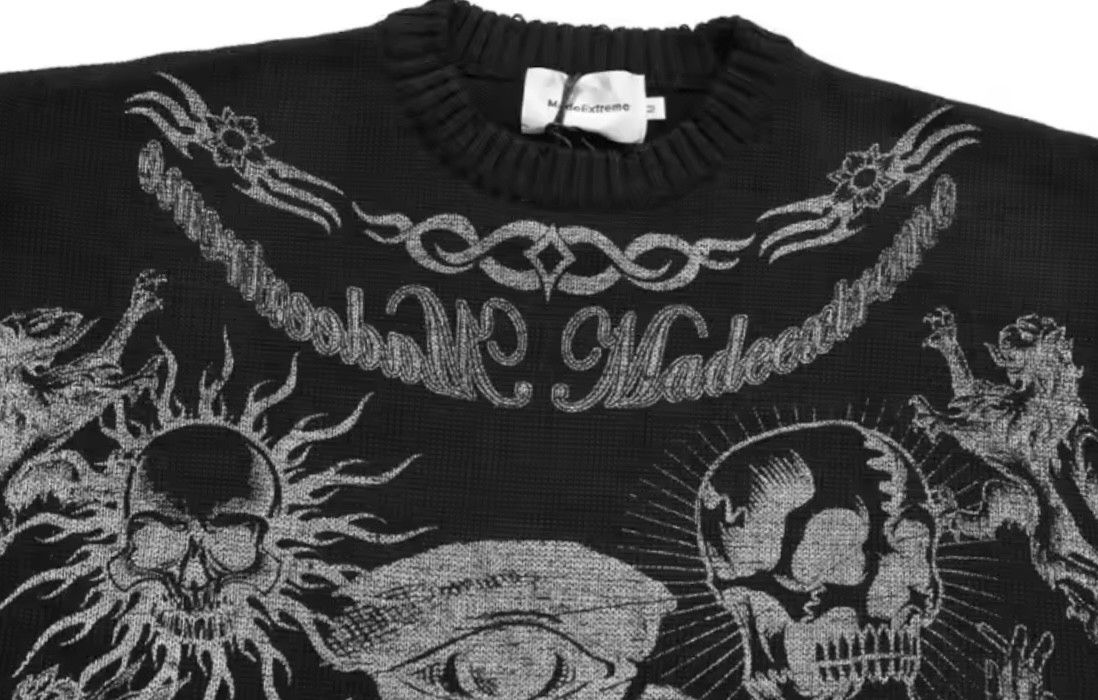 Japanese Brand Streetwear Vintage Ukiyo Skull Sweater Men Women Knitwear Size US XL / EU 56 / 4 - 3 Thumbnail