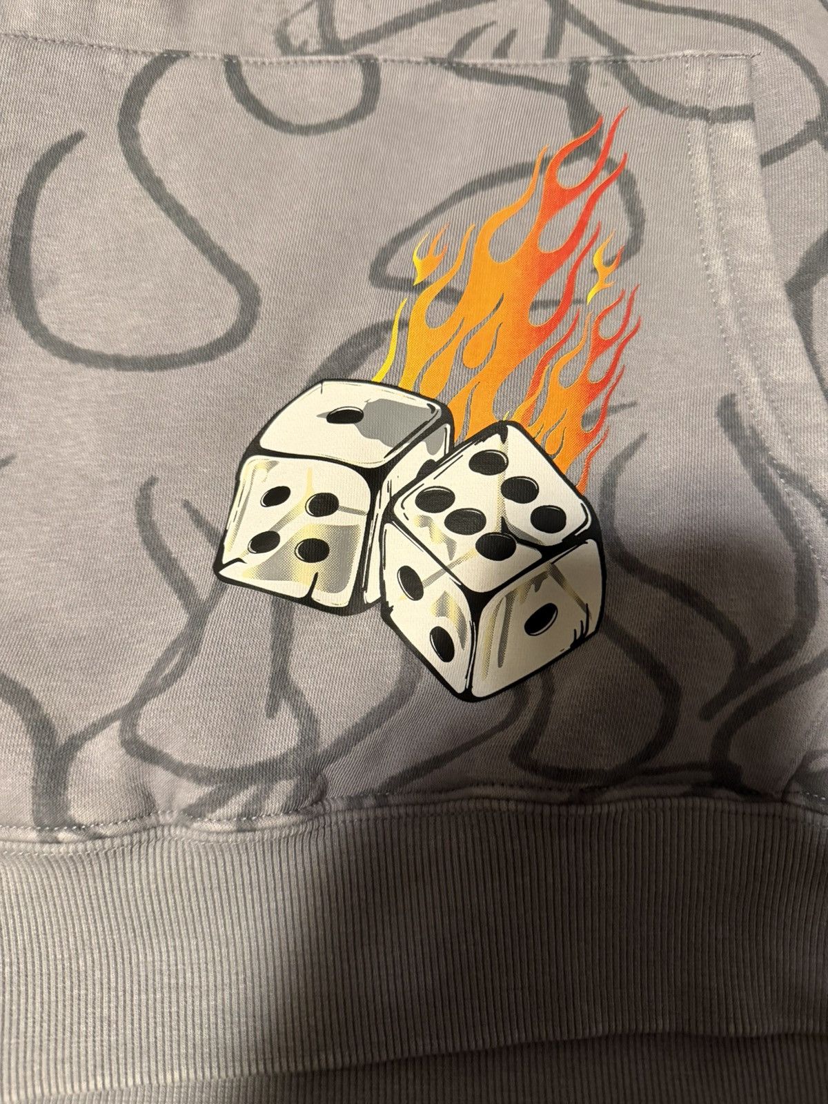 Von Dutch Von Dutch Gray Hoodie Flame 8-Ball and Dice Graphics 2XL Size US XXL / EU 58 / 5 - 2 Thumbnail