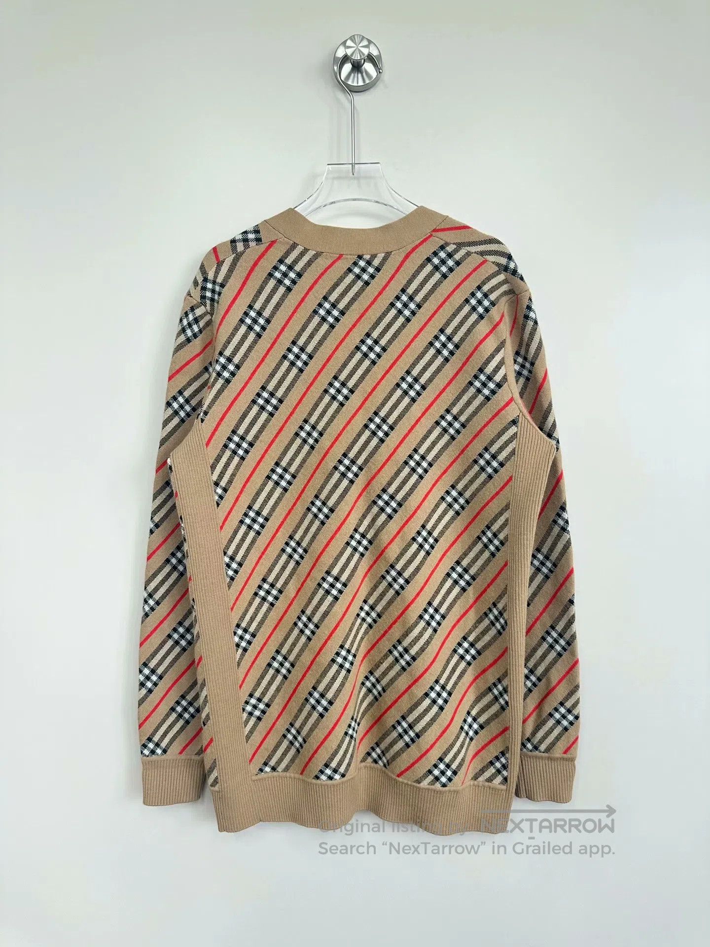 Burberry Burberry Camel color zigzag striped checkered wool and lin Size S / US 4 / IT 40 - 2 Thumbnail