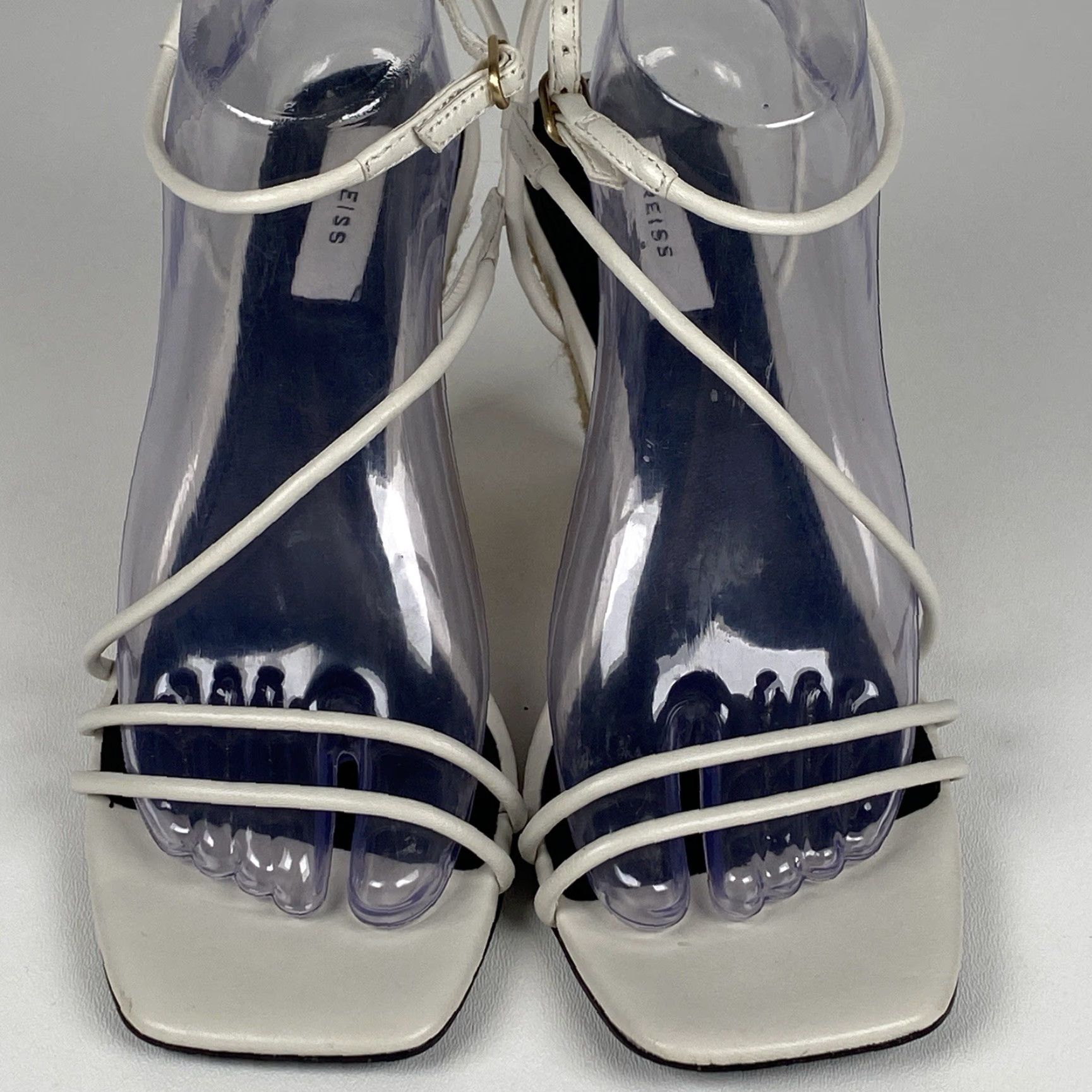 Reiss Reiss Daisey Leather Strappy Wedge Heels White Women 9.5 EU 40 Open Toe Buckle Shoes Size US 10 / IT 40 - 2 Thumbnail