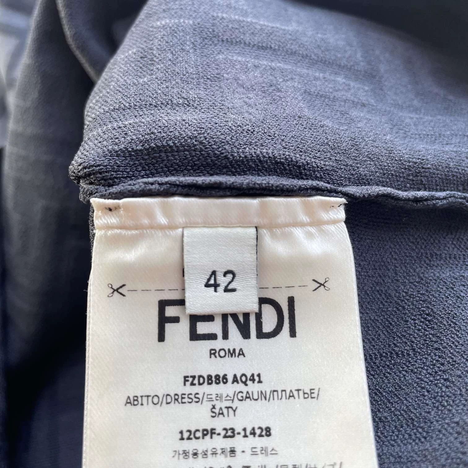 Fendi FENDI Women's 99 New Logo Turtleneck Sleeveless Blue Dress 42 Size M / US 6-8 / IT 42-44 - 5 Thumbnail