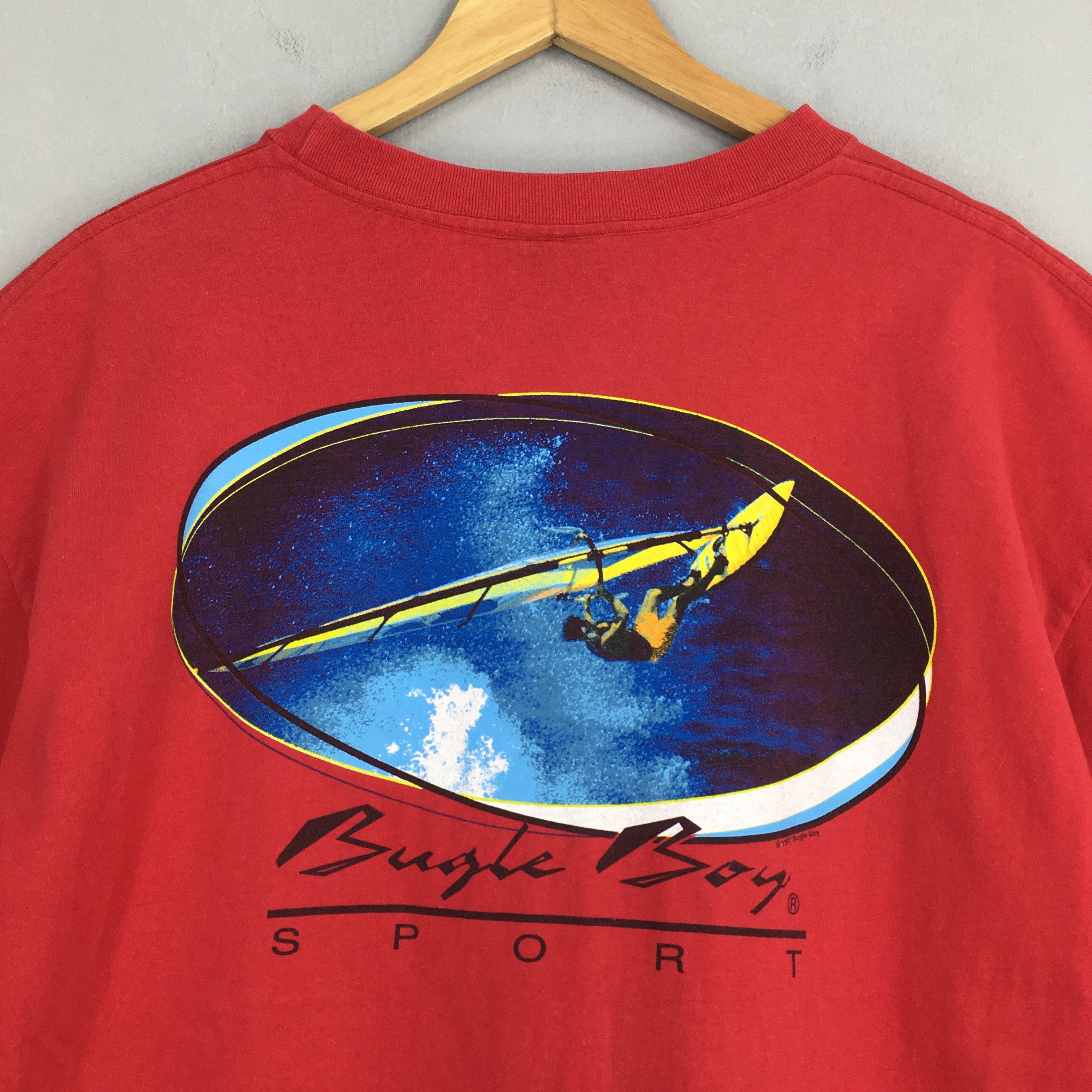 Bugle Boy VIntage 90's Bugle Boy Sailing Sport Usa Red T shirt Large Size US L / EU 52-54 / 3 - 6 Thumbnail
