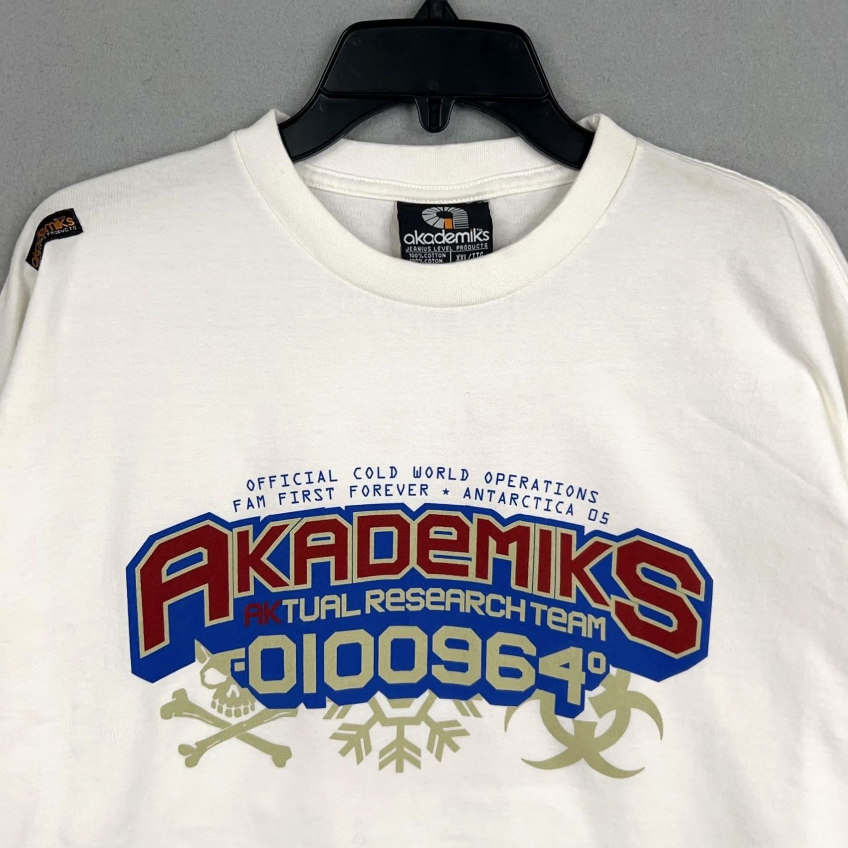 Akademiks VINTAGE Akademiks Shirt Mens 2XL Graphic Biohazard Skull Antarctica Research 90s Y2K Size US XXL / EU 58 / 5 - 2 Thumbnail