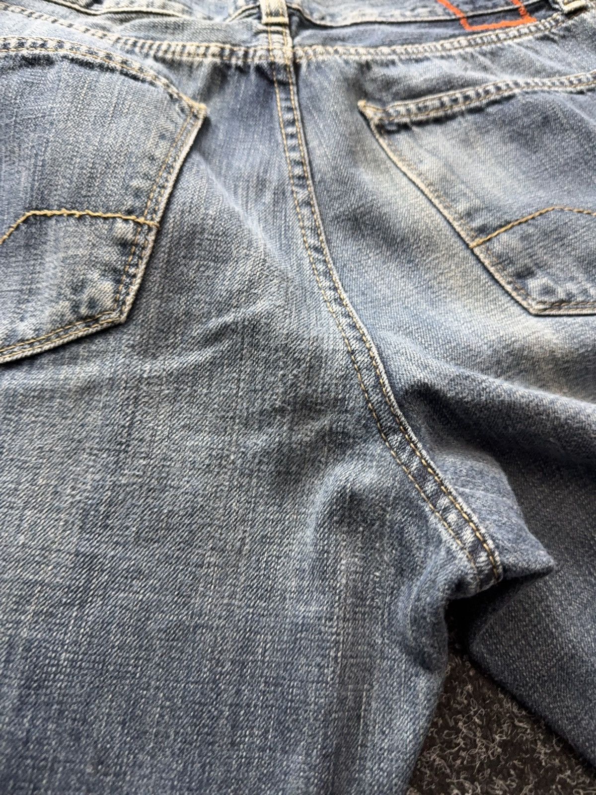 Hugo Boss Vintage 00s Distressed Hugo Boss Orange Blue Denim Jeans Size US 34 / EU 50 - 21 Thumbnail