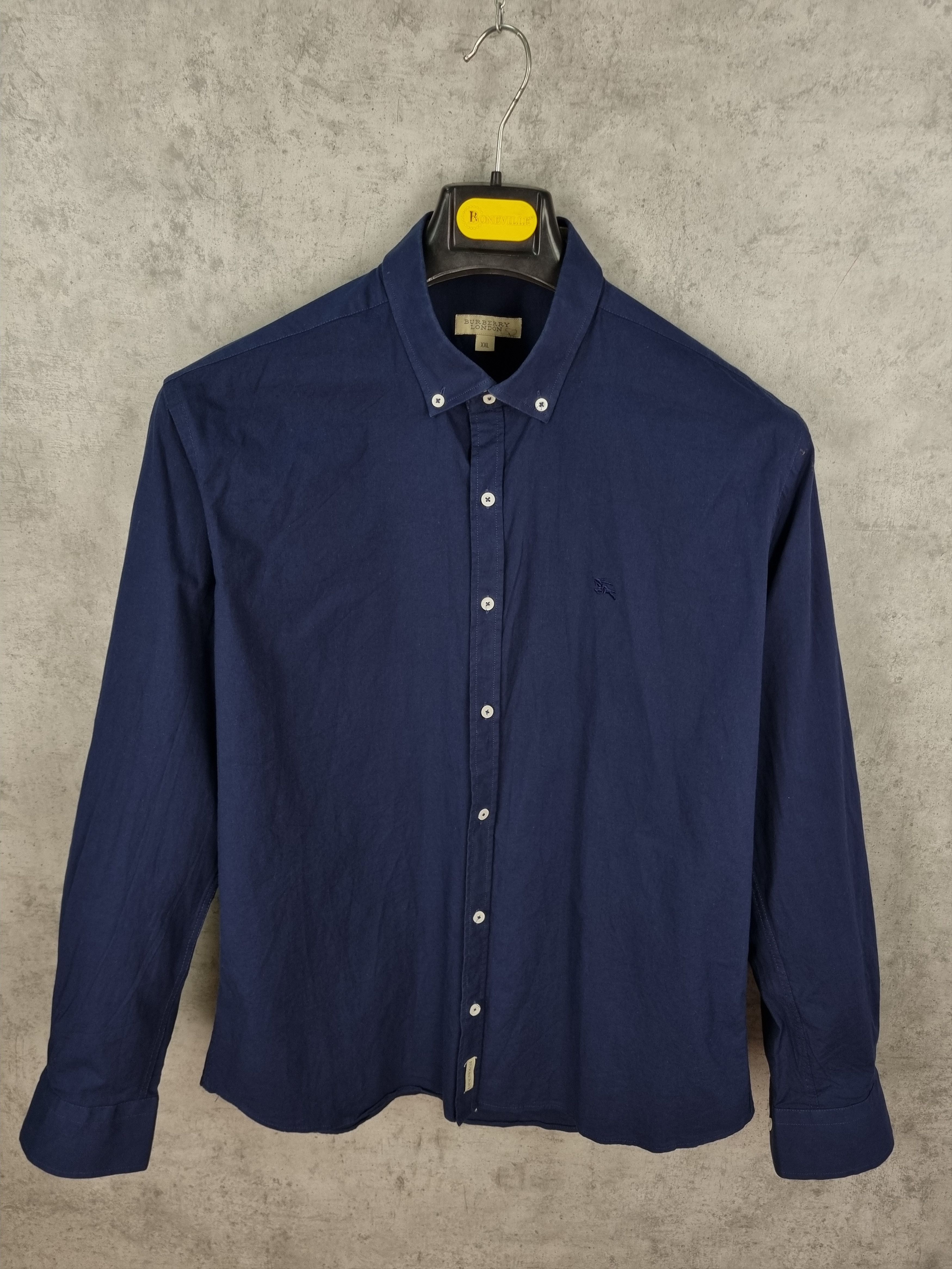 Burberry × Burberry Prorsum Burberry Navy Cotton Longsleeve Shirt Nova Check Size US L / EU 52-54 / 3 - 12 Thumbnail