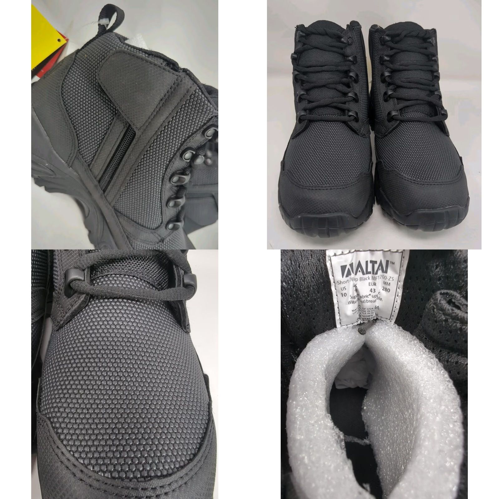 Vintage ALTAI 6″ Waterproof Side Zip Black Boots Model: MFT200-ZS Mens 10 Casual Work Combat Boot Size US 10 / EU 43 - 9 Thumbnail
