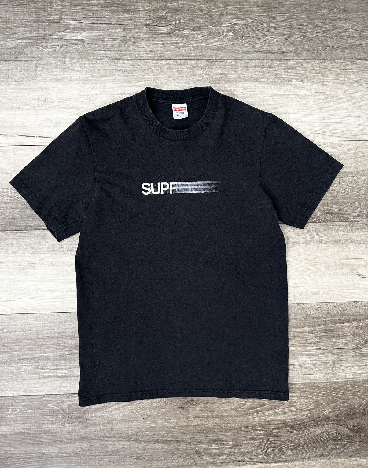 image of Supreme Motion Logo Tee Black Ss23 Blur Sz. Small S, Men's