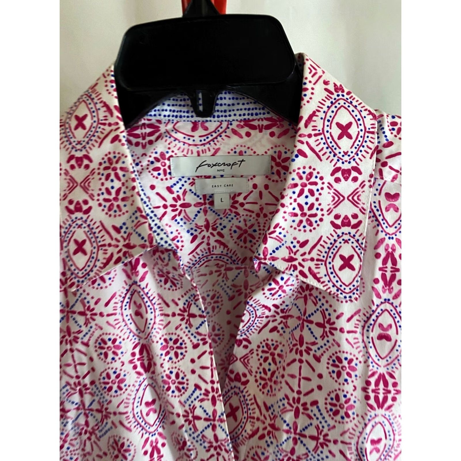 Vintage FoxCroft NYC Pink Artwork LONG SLEEVE SHIRT Large L WOMENS Size L / US 10 / IT 46 - 5 Thumbnail