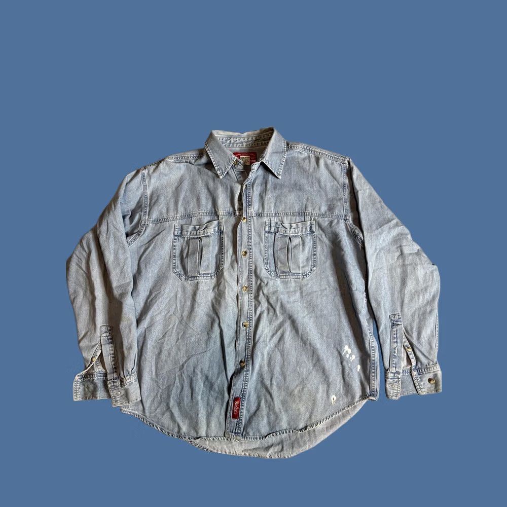 Marlboro VINTAGE Marlboro Country Store Shirt Mens Large Blue Denim Button Front 90s Size US L / EU 52-54 / 3 - 1 Thumbnail