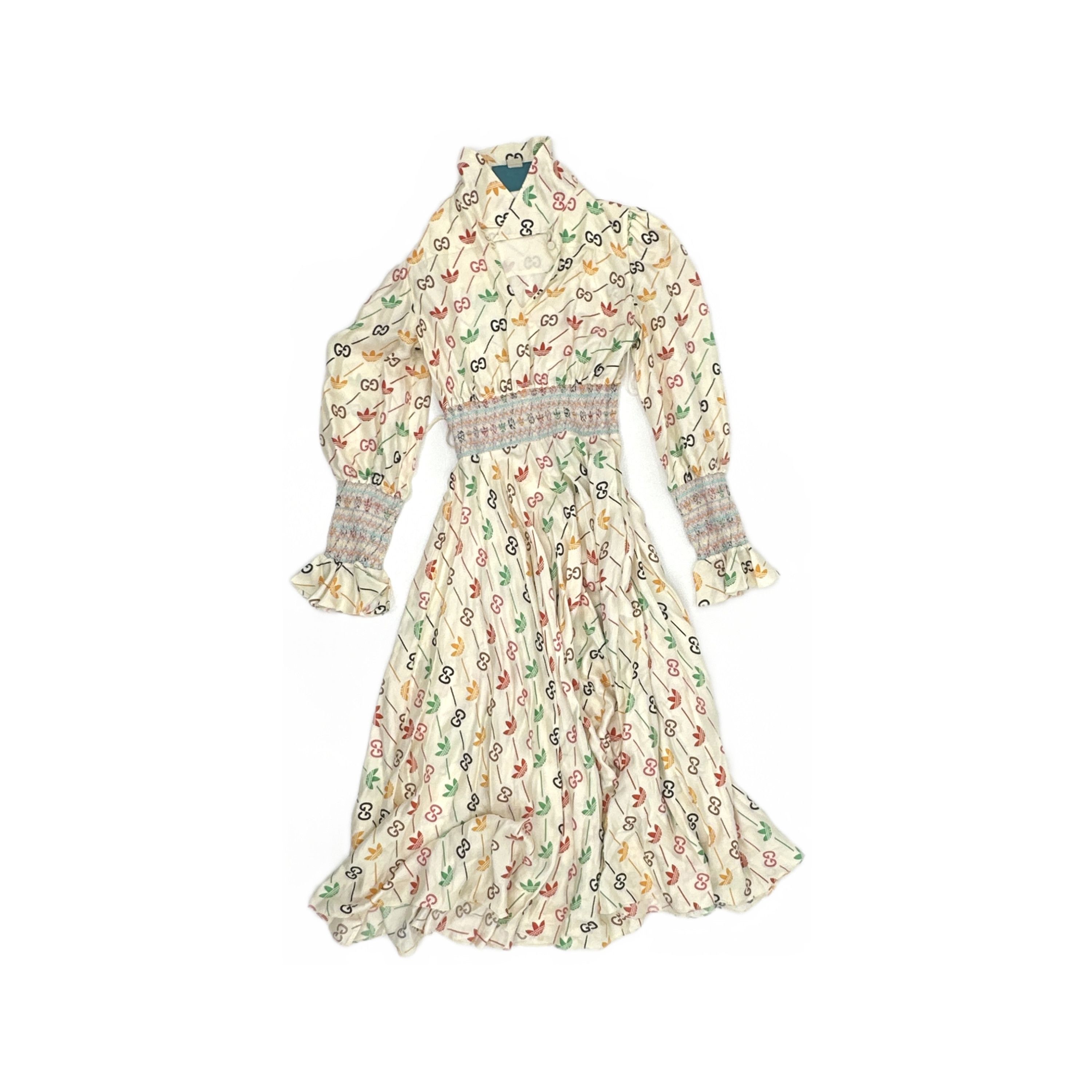 Gucci GUCCI Size 4 Multi Color Silk Chinoiserie Pleated Dress | Grailed