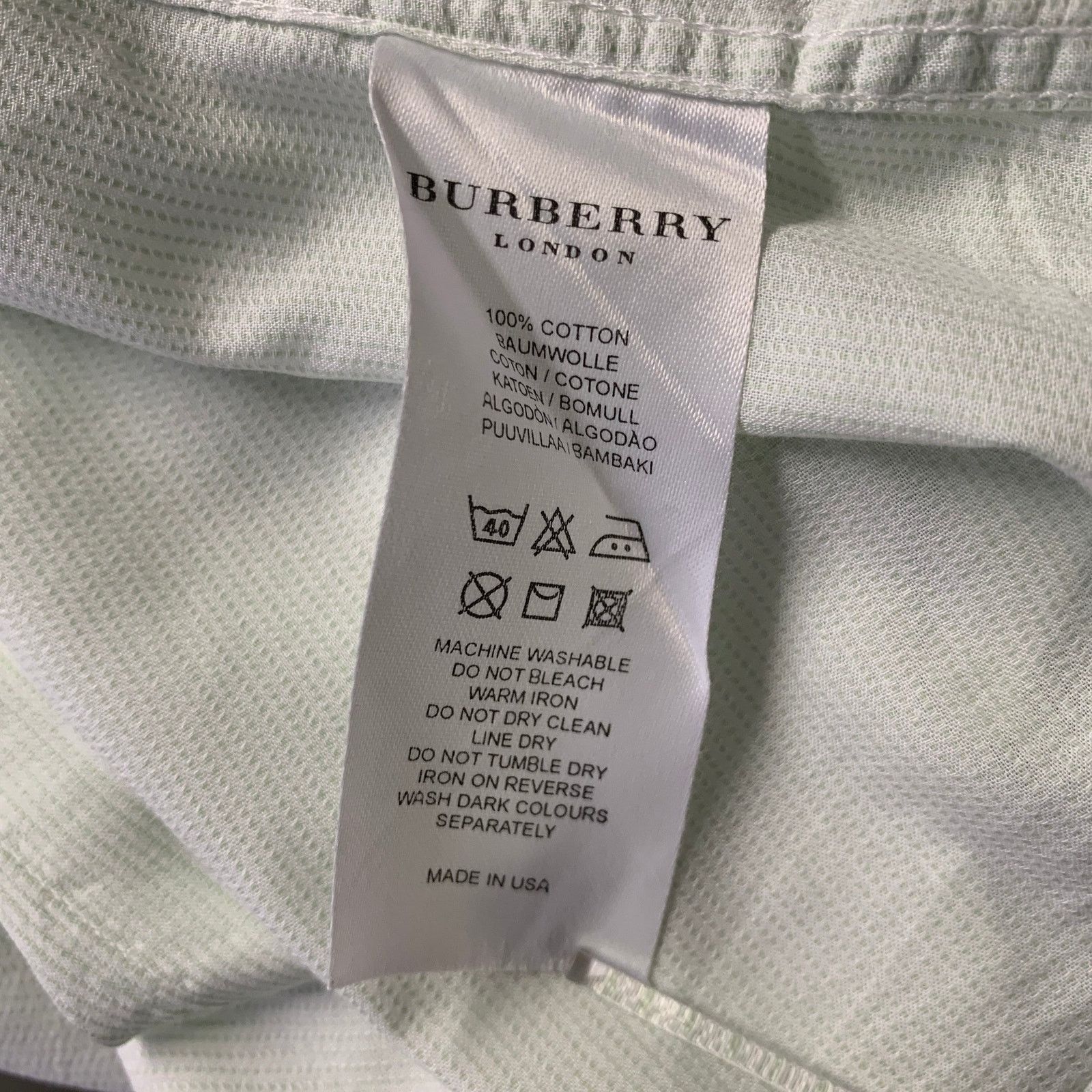Burberry BURBERRY XL Green Mint Stripe Cotton Pointed Collar Shirt Size US XL / EU 56 / 4 - 7 Thumbnail