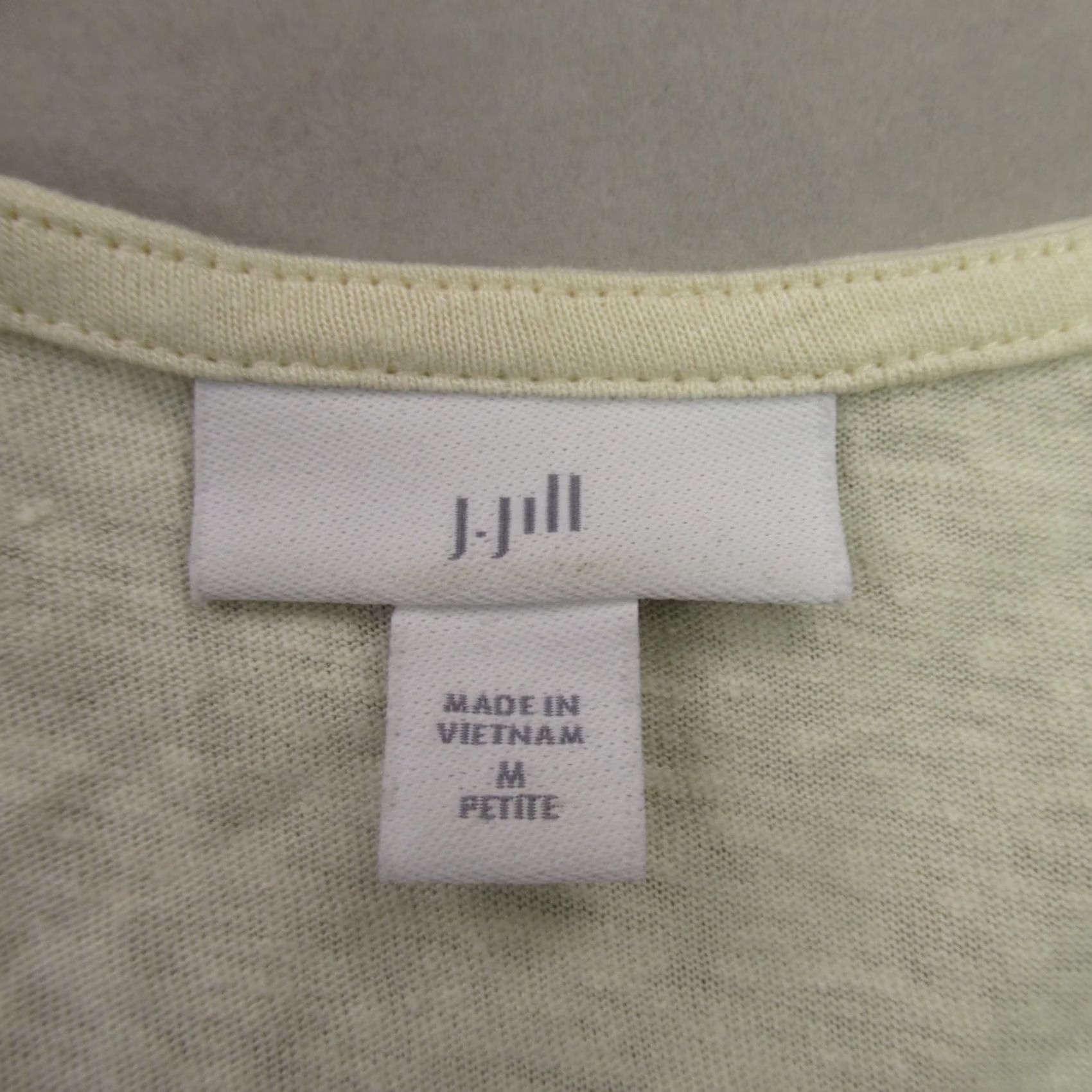 J. Jill J Jill Shirt Womens Medium Petite Short Sleeve Pullover Yellow V Neck Size M / US 6-8 / IT 42-44 - 4 Thumbnail