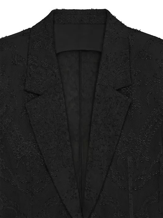 Givenchy o1w1db10325 Bi Lace Jacket in Black Size L / US 10 / IT 46 - 2 Thumbnail