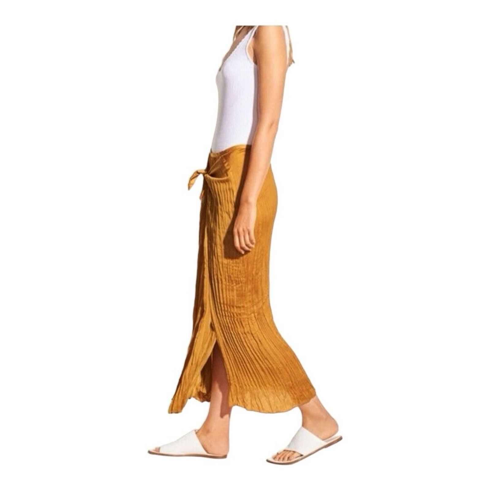 Vince Vince Pleated Plisse Midi Skirt Size 34" / US 12 / IT 48 - 5 Thumbnail