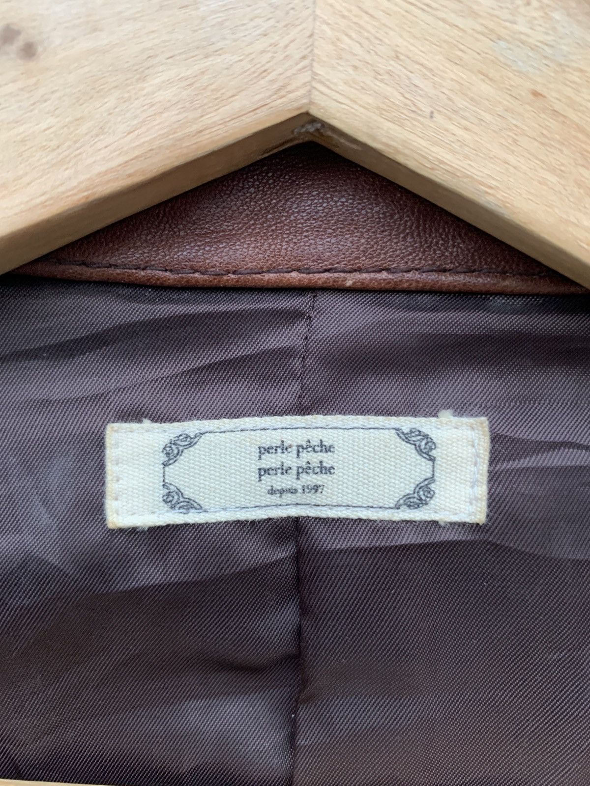 Japanese Brand Vintage Japanese Brand Perle Peche Leather Jacket Size S / US 4 / IT 40 - 21 Thumbnail