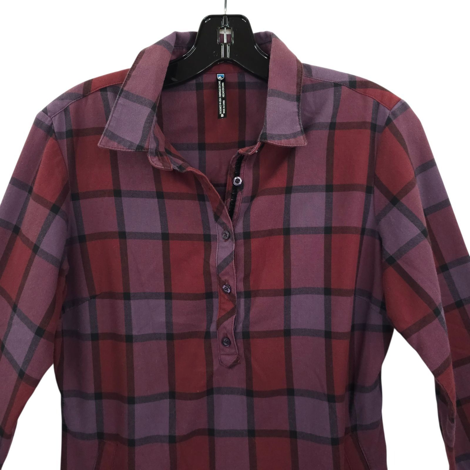 Kuhl Kuhl Plaid Pullover Button Shirt Women S Burgundy Purple Size S / US 4 / IT 40 - 10 Thumbnail