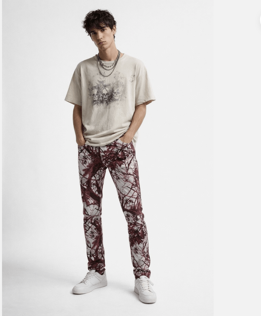 Siberia Hills Siberia Hills Blood Tree Printed Straight Leg Cotton Jean Size US 32 / EU 48 - 1 Thumbnail